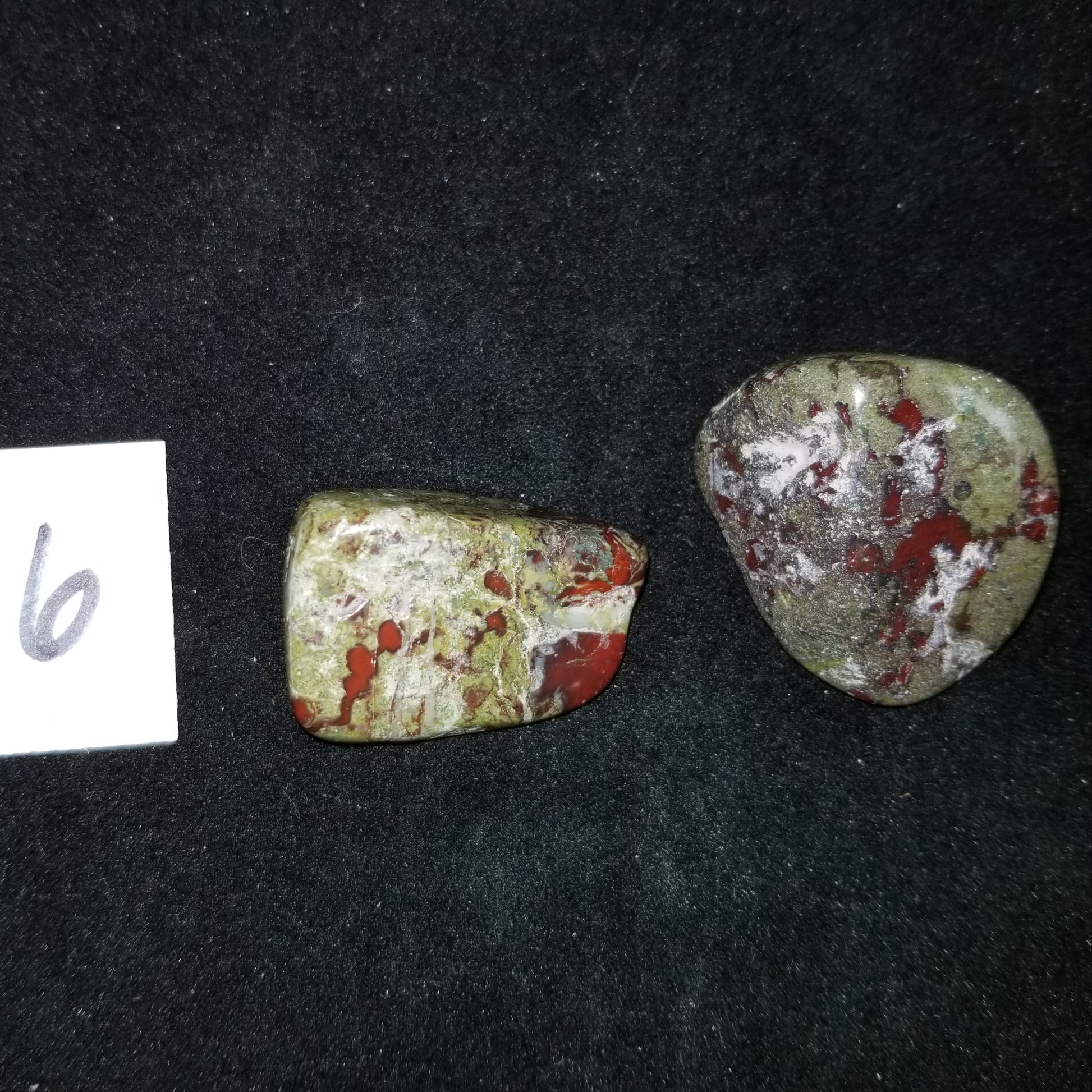 Dragon Bloodstone Jasper Tumbled Polished Stones 50gram PAIR Courage Strength (DRBL6) Simply CBD LLC
