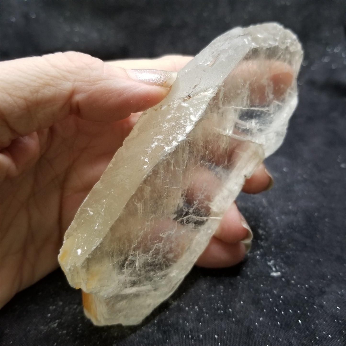 Golden Phantom Selenite Quartz Raw Rare Natural Crystal Stone Empowerment 155g (GPS14) Simply CBD LLC