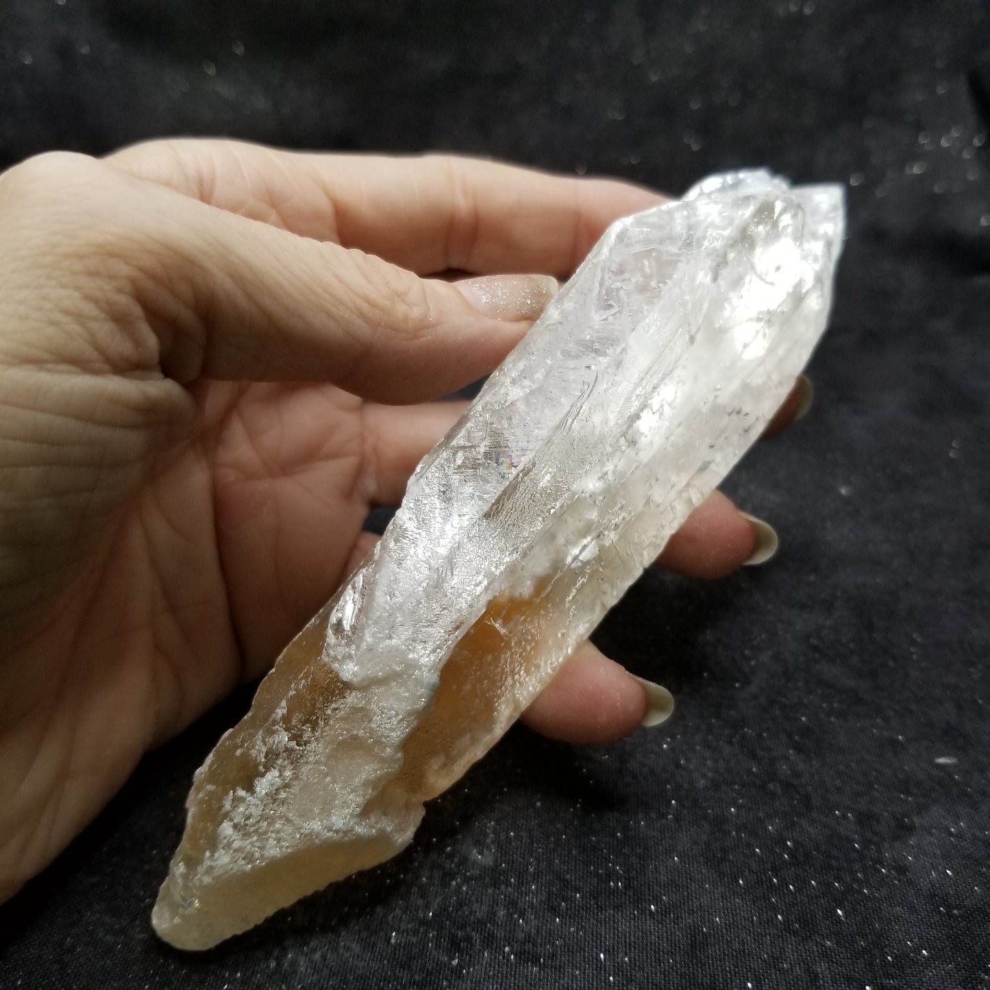 Golden Phantom Selenite Quartz Rare Raw Natural Crystal Stone Empowerment 145g (GPS17) Simply CBD LLC