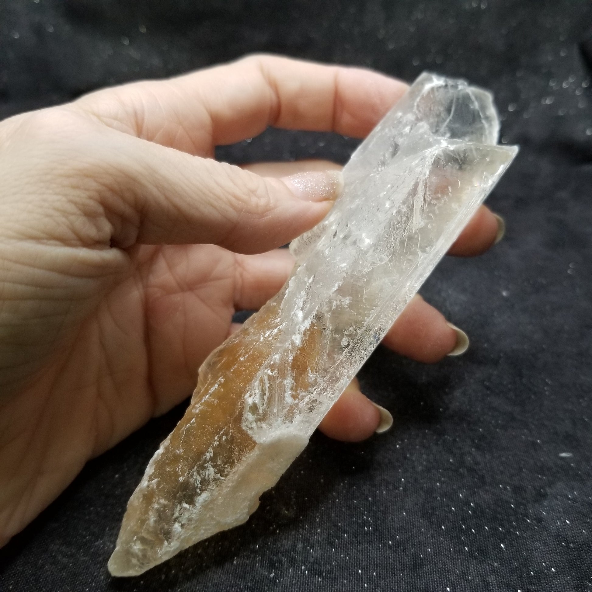 Golden Phantom Selenite Quartz Rare Raw Natural Crystal Stone Empowerment 145g (GPS17) Simply CBD LLC