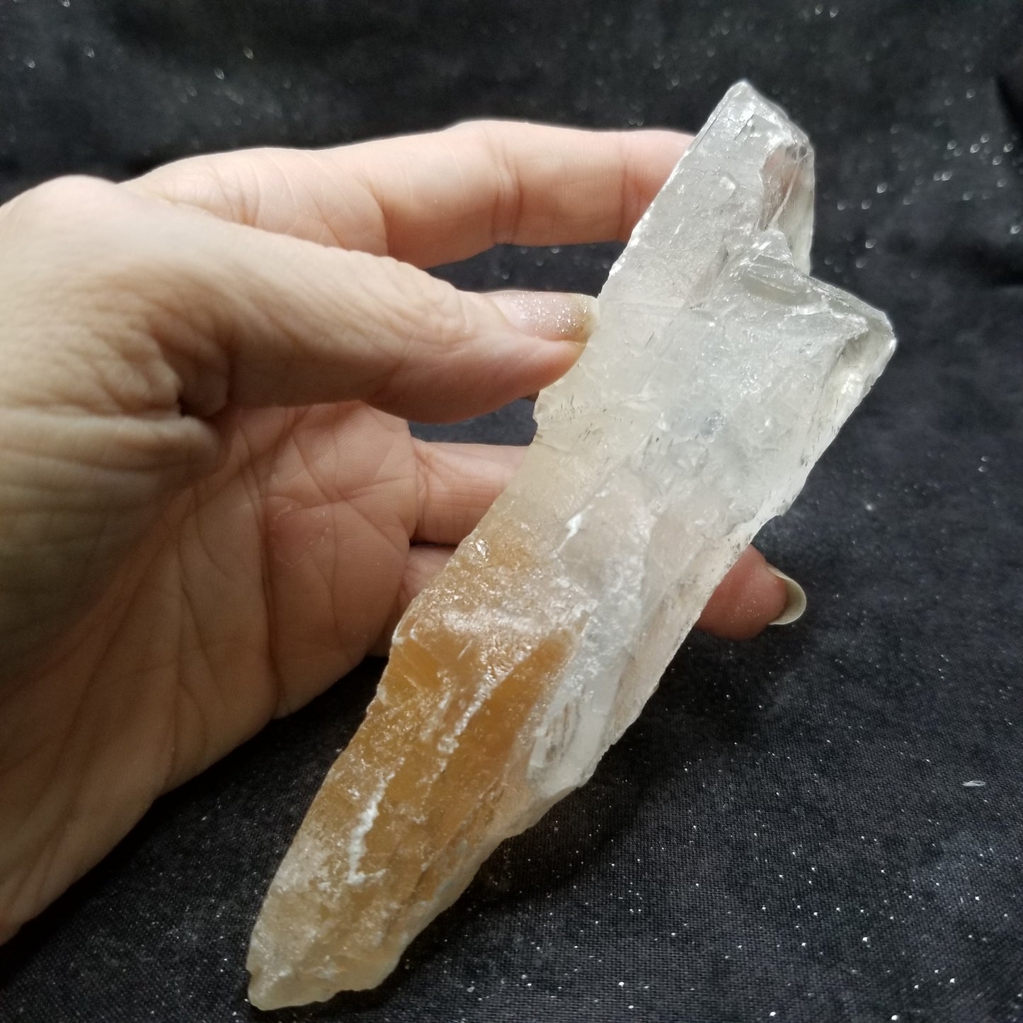 Golden Phantom Selenite Quartz Rare Raw Natural Crystal Stone Empowerment 145g (GPS17) Simply CBD LLC