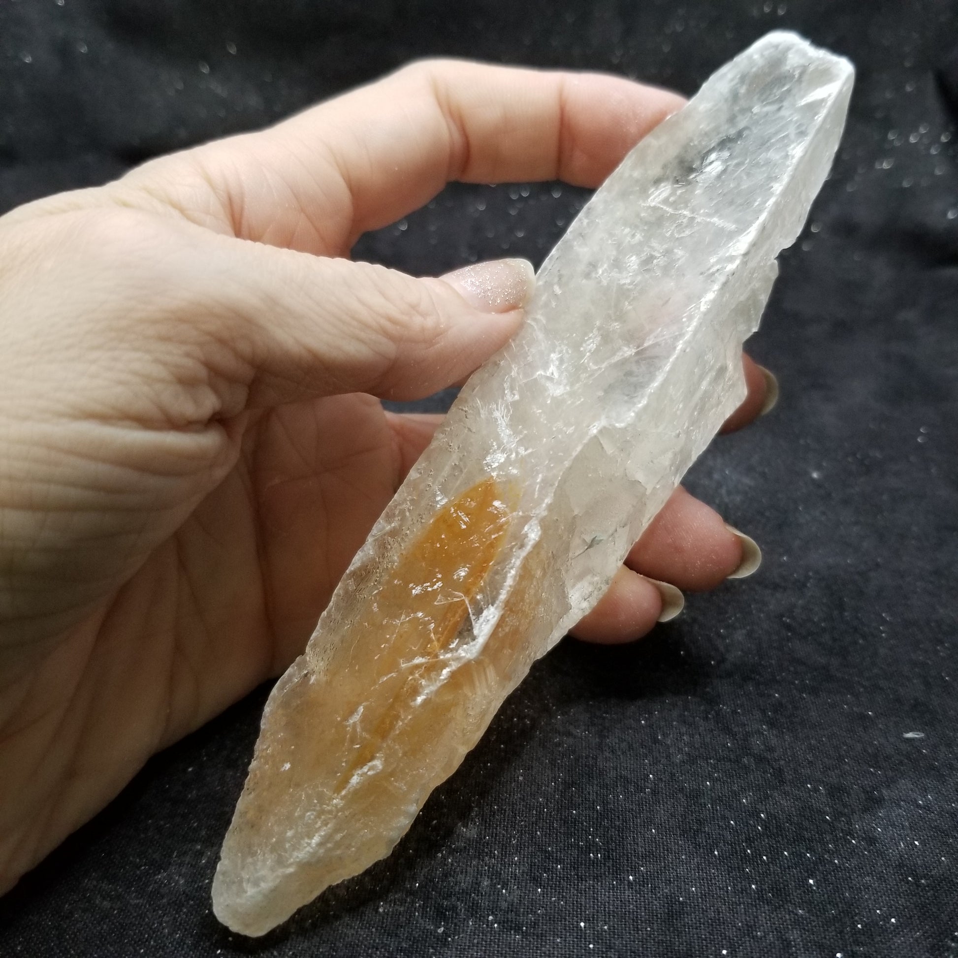 Golden Phantom Selenite Quartz Rare Raw Natural Crystal Stone Empowerment 145g (GPS17) Simply CBD LLC