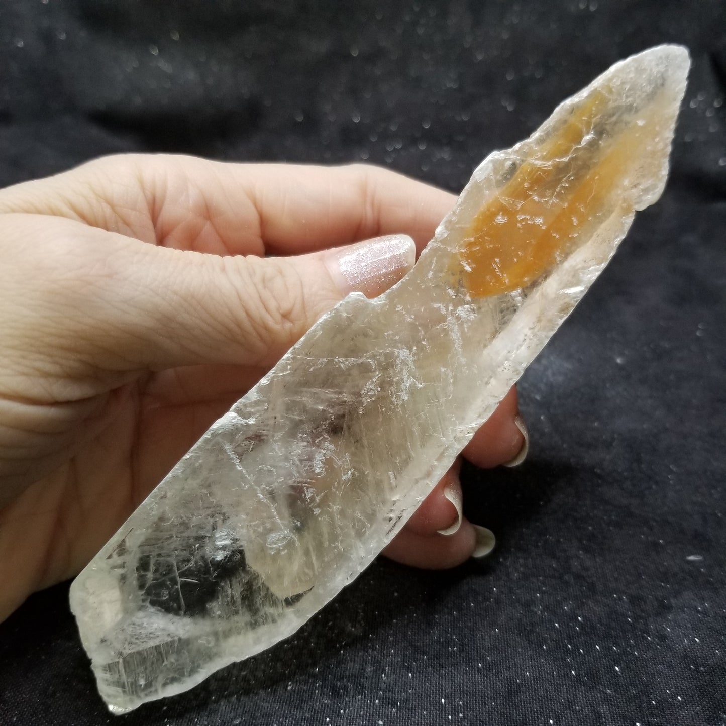 Golden Phantom Selenite Quartz Rare Raw Natural Crystal Stone Empowerment 145g (GPS17) Simply CBD LLC