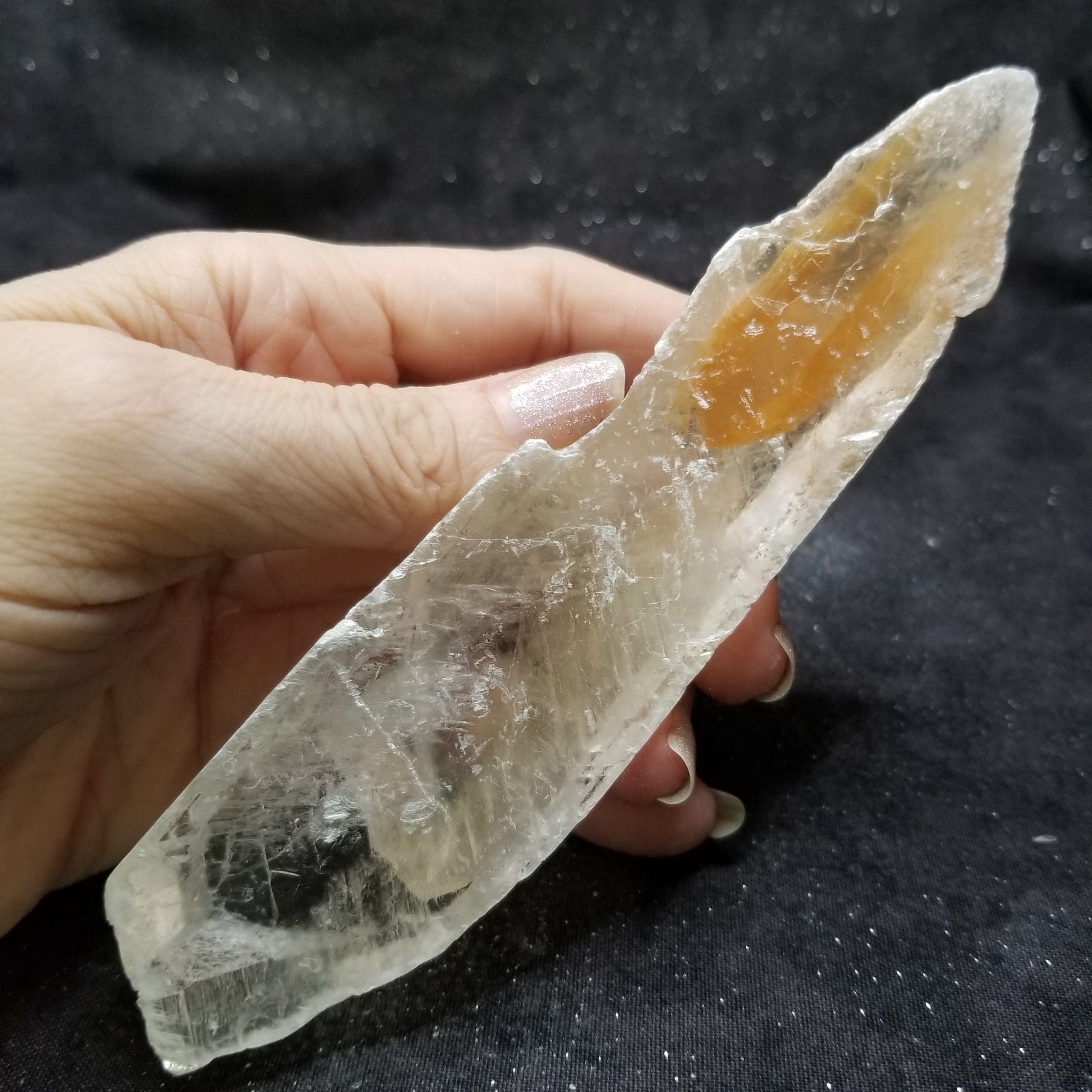 Golden Phantom Selenite Quartz Rare Raw Natural Crystal Stone Empowerment 145g (GPS17) Simply CBD LLC