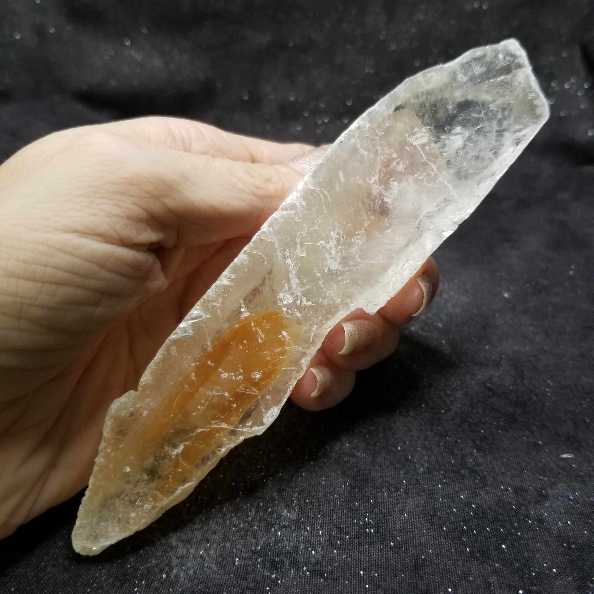 Golden Phantom Selenite Quartz Rare Raw Natural Crystal Stone Empowerment 145g (GPS17) Simply CBD LLC