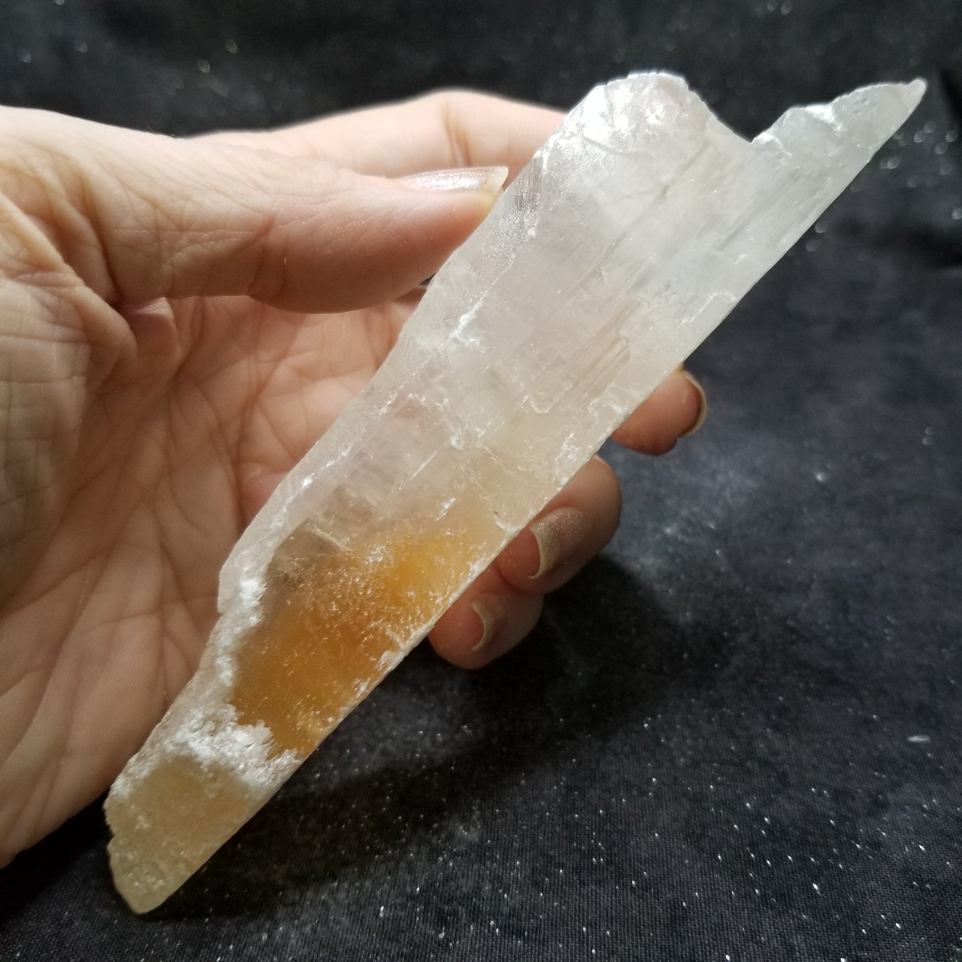 Golden Phantom Selenite Quartz Rare Raw Natural Crystal Stone Empowerment 145g (GPS17) Simply CBD LLC