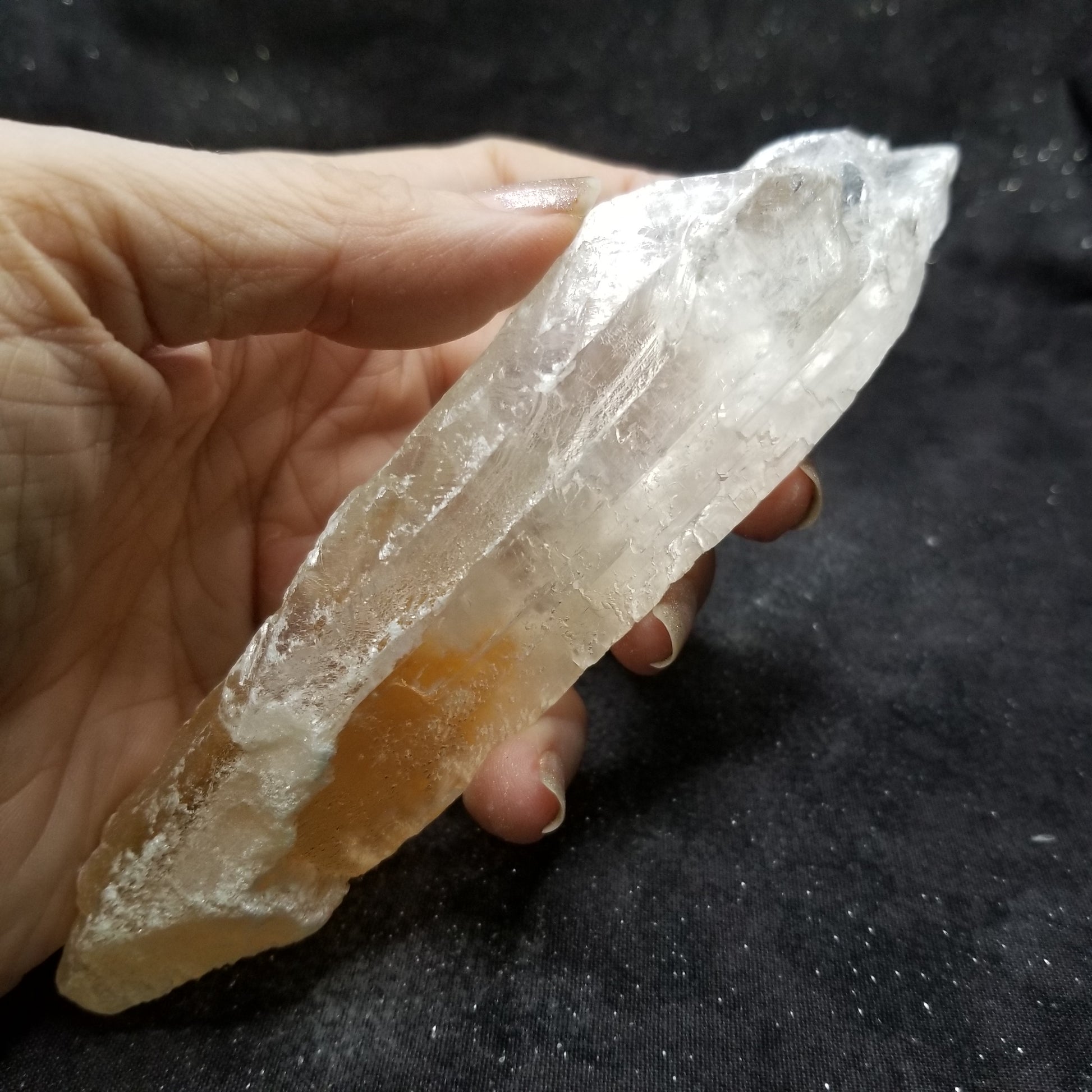 Golden Phantom Selenite Quartz Rare Raw Natural Crystal Stone Empowerment 145g (GPS17) Simply CBD LLC