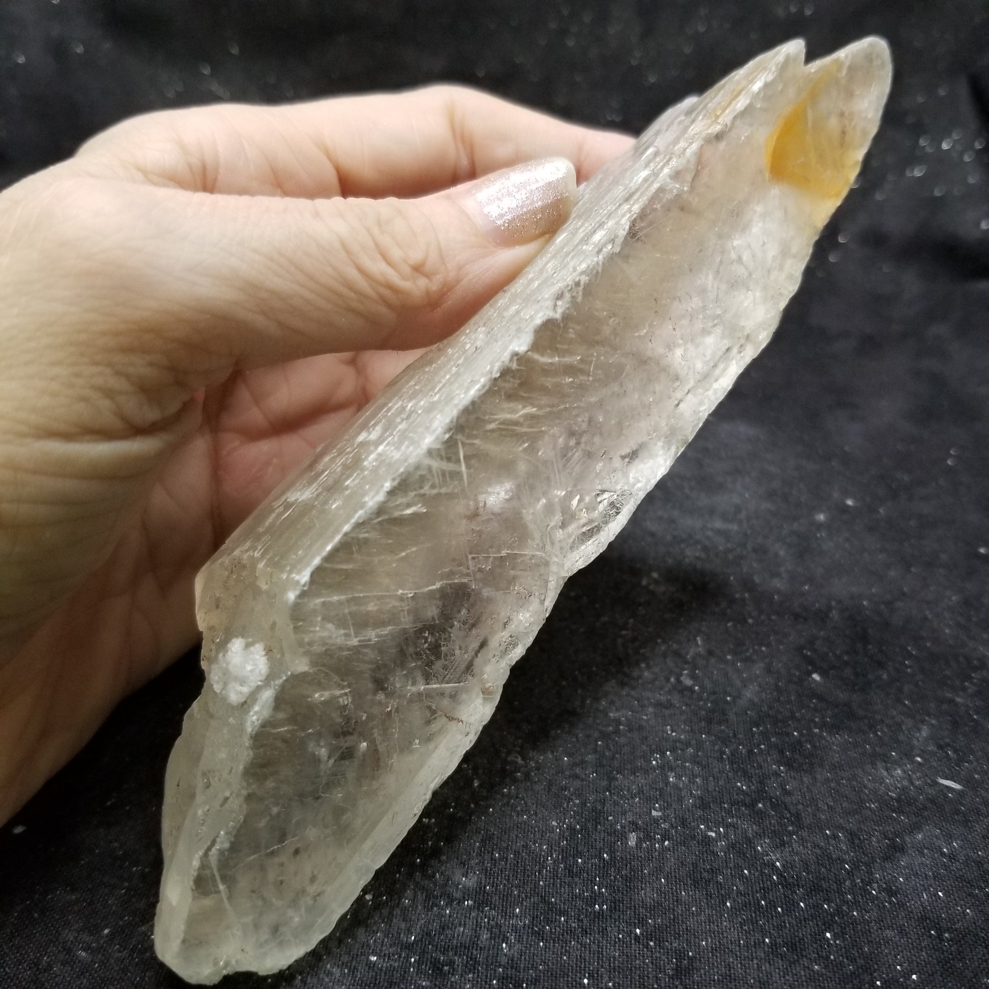Golden Phantom Selenite Quartz Rare Raw Natural Crystal Stone Empowerment 190g (GPS21) Simply CBD LLC