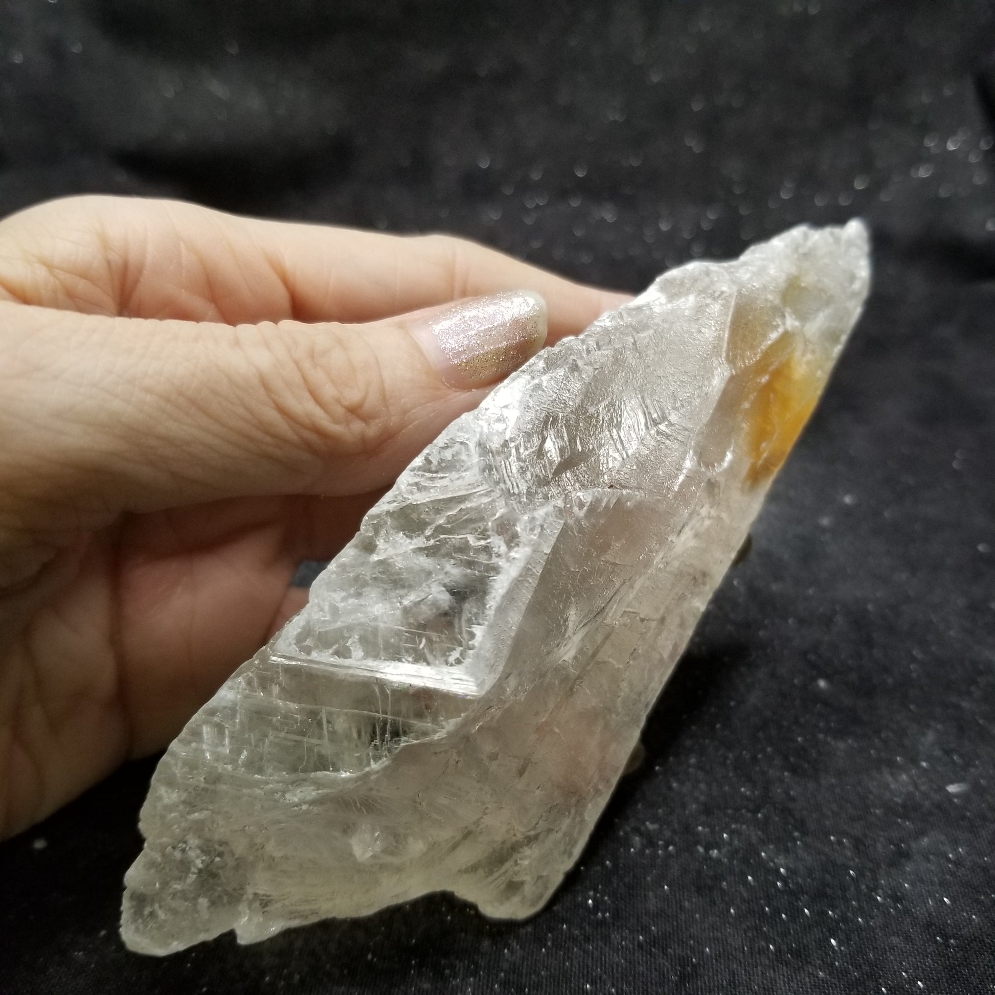 Golden Phantom Selenite Quartz Raw Rare Natural Crystal Stone Empowerment 155g (GPS22) Simply CBD LLC
