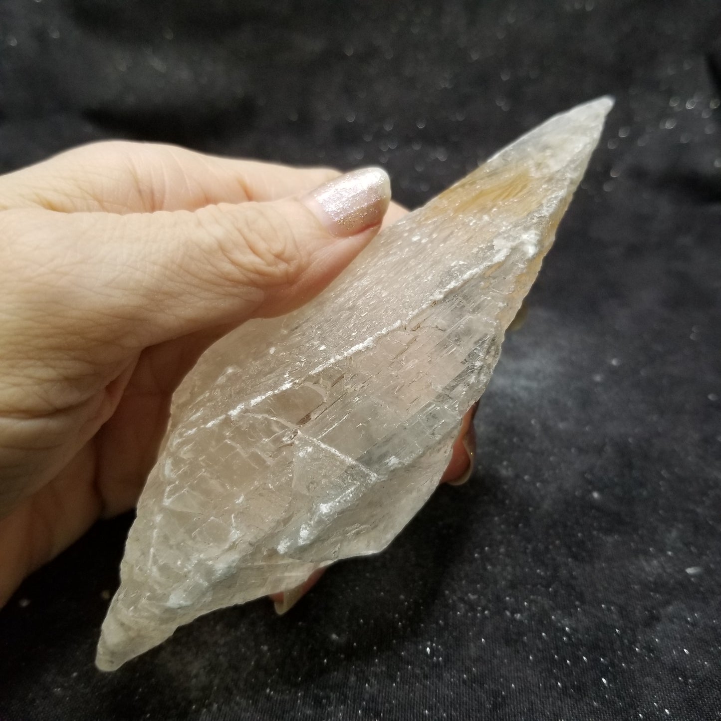 Golden Phantom Selenite Quartz Raw Rare Natural Crystal Stone Empowerment 155g (GPS22) Simply CBD LLC
