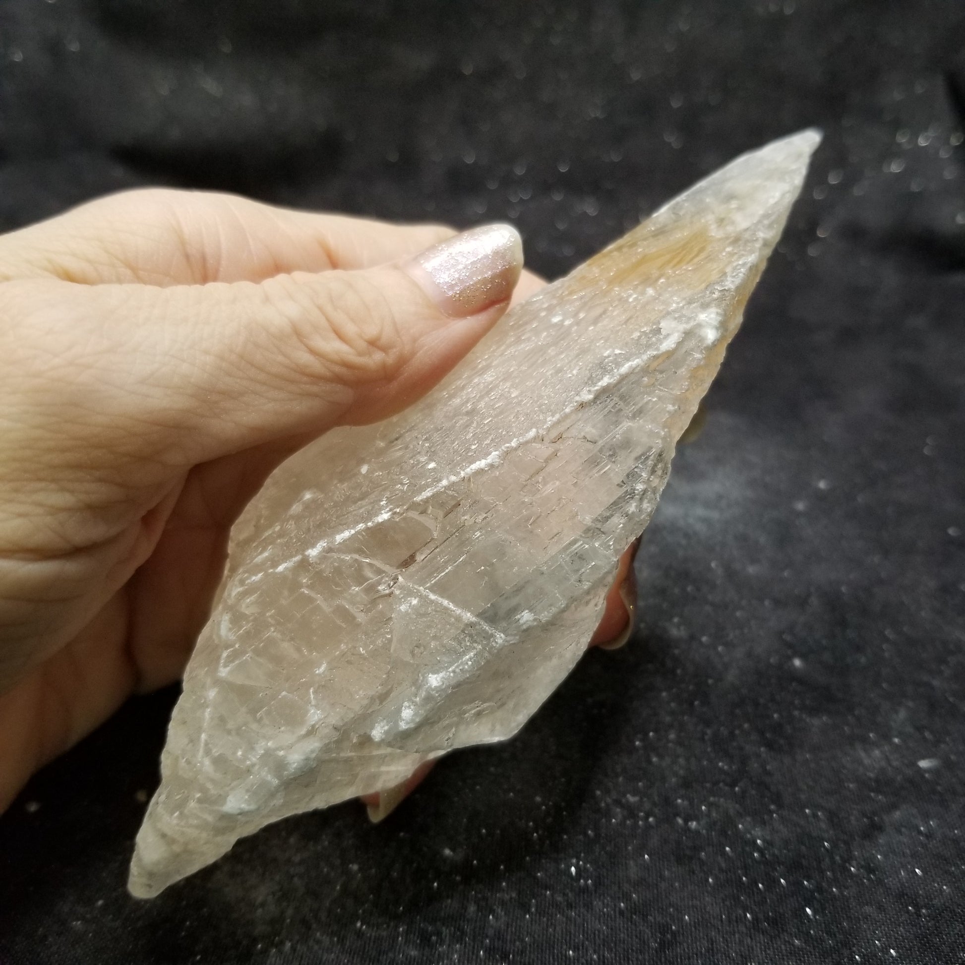 Golden Phantom Selenite Quartz Raw Rare Natural Crystal Stone Empowerment 155g (GPS22) Simply CBD LLC