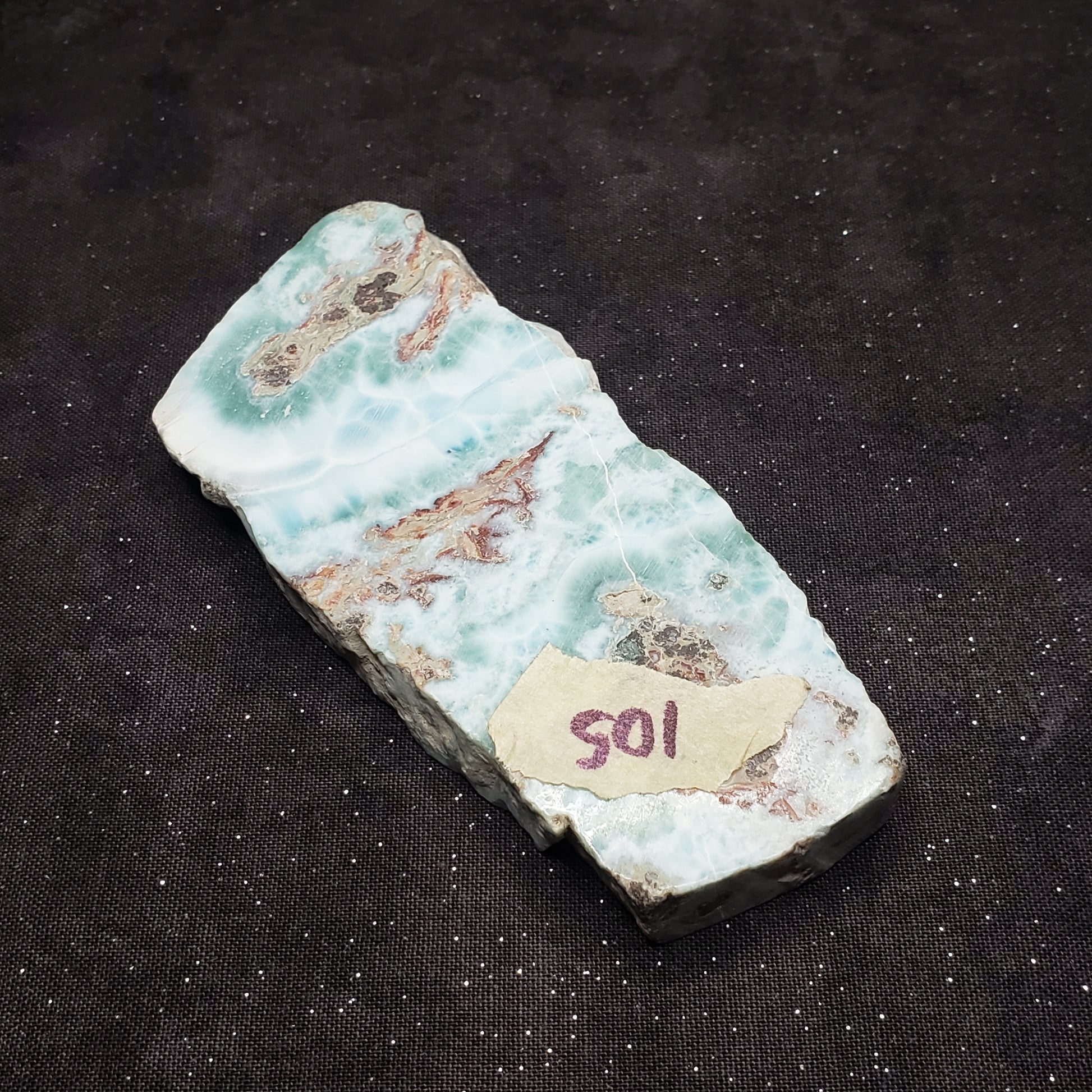 Larimar Lapidary Stone Polished 108 grams 4 x 1.75 inch spectacular Blue/Green LAR105 Simply CBD LLC