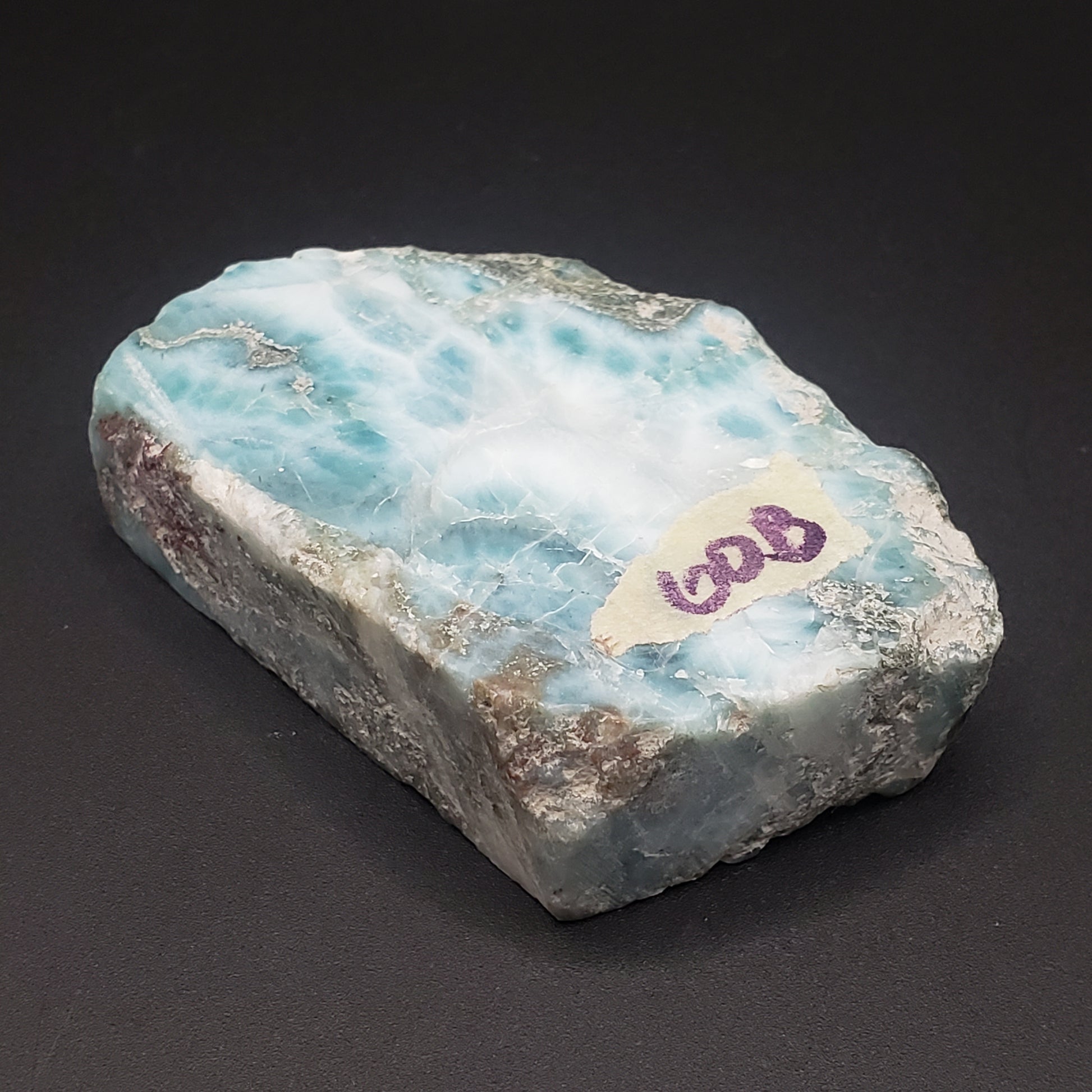 Larimar Lapidary Stone 2 x 1.5 inches Raw Natural 59 grams Dominican Republic LAR60B Simply CBD LLC