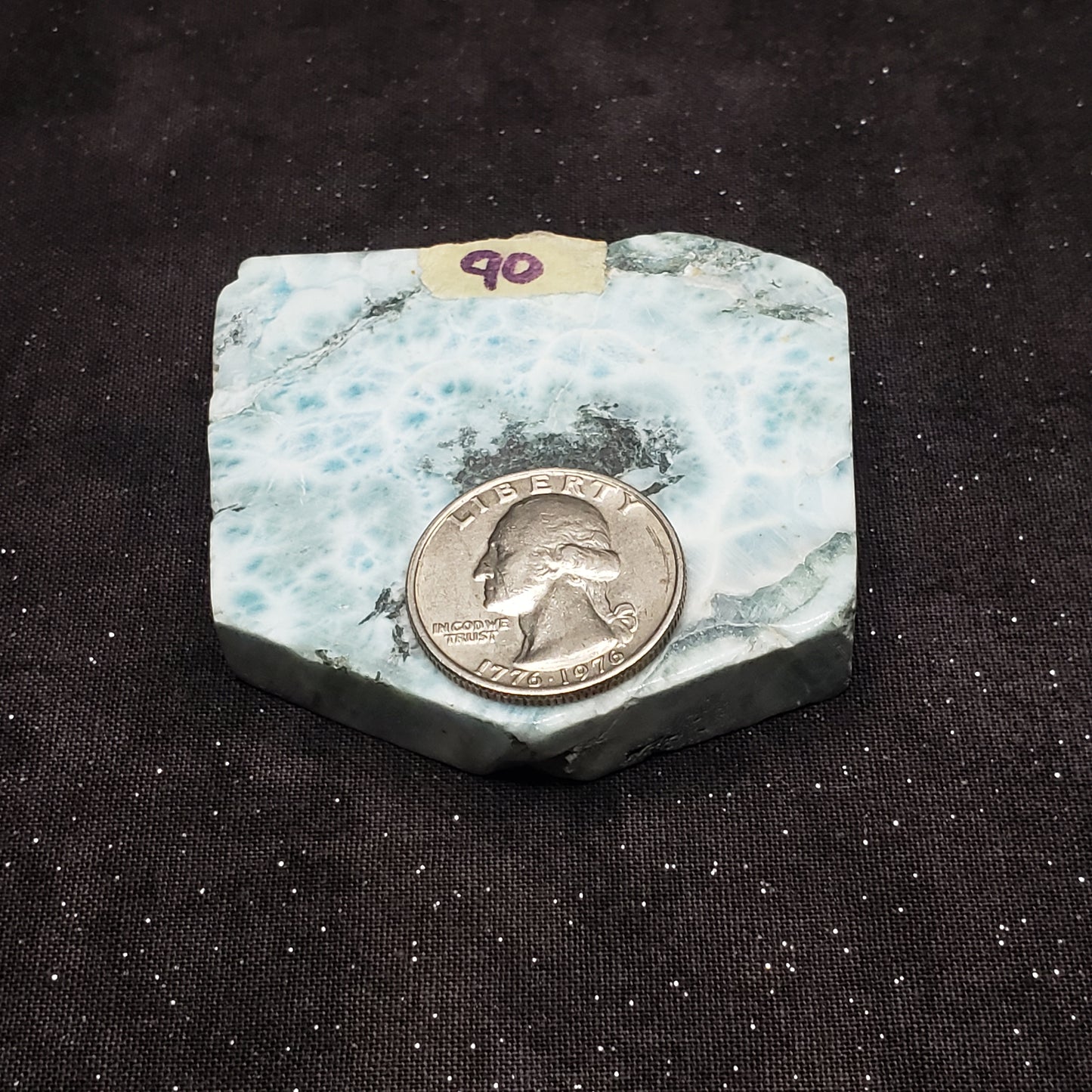 Larimar Lapidary Stone 2 x 1.5 inches Raw Natural 90 grams Dominican Republic LAR90 Simply CBD LLC