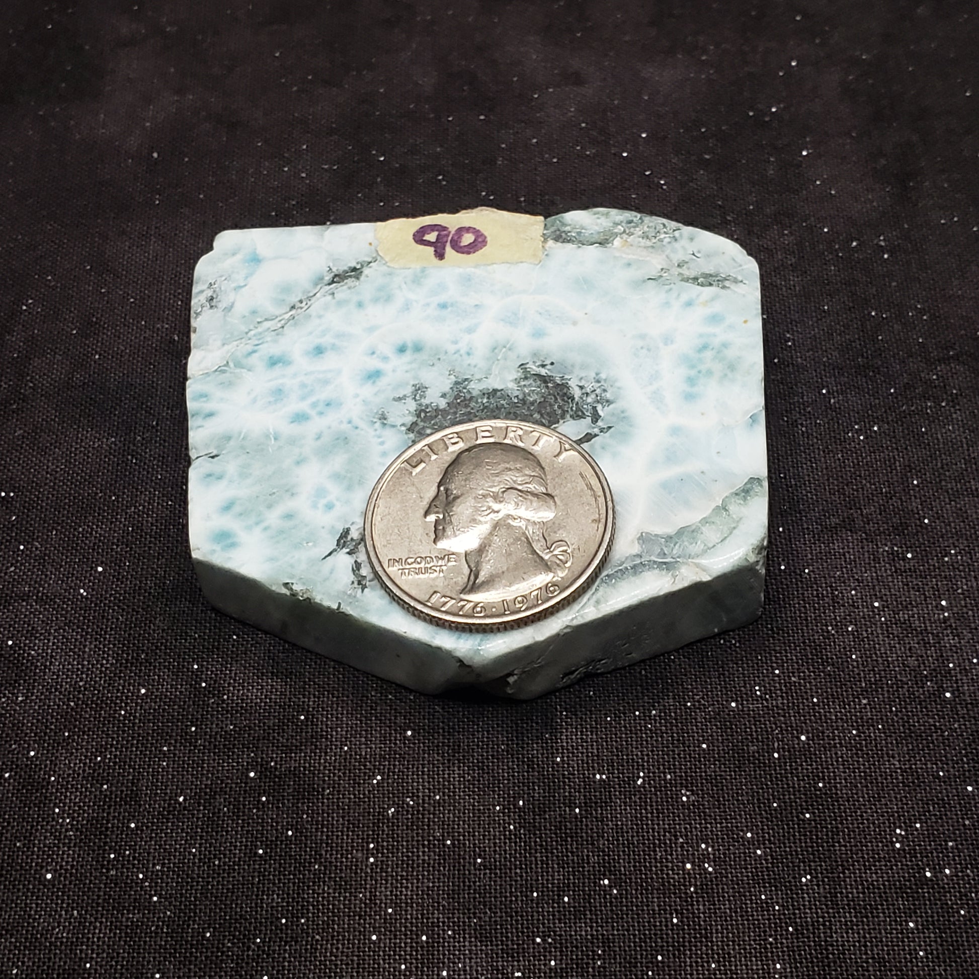 Larimar Lapidary Stone 2 x 1.5 inches Raw Natural 90 grams Dominican Republic LAR90 Simply CBD LLC