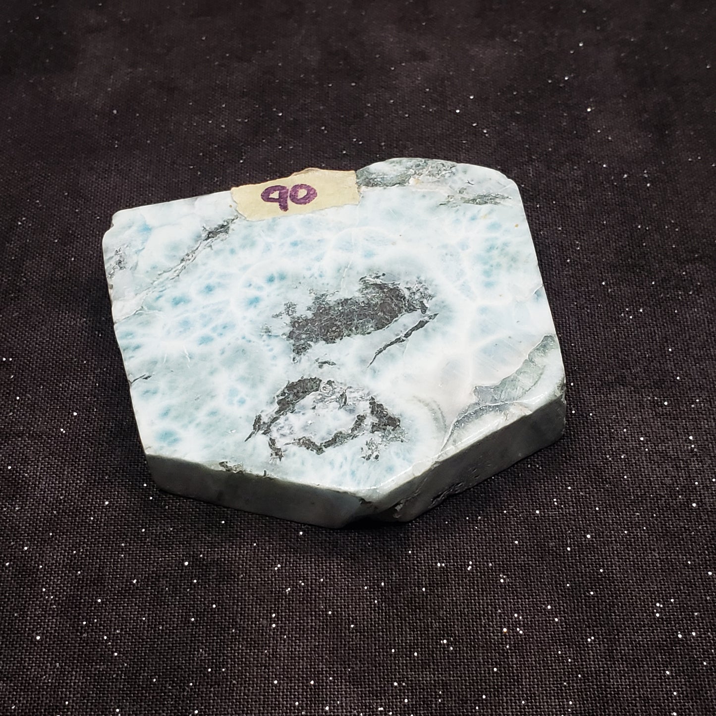 Larimar Lapidary Stone 2 x 1.5 inches Raw Natural 90 grams Dominican Republic LAR90 Simply CBD LLC