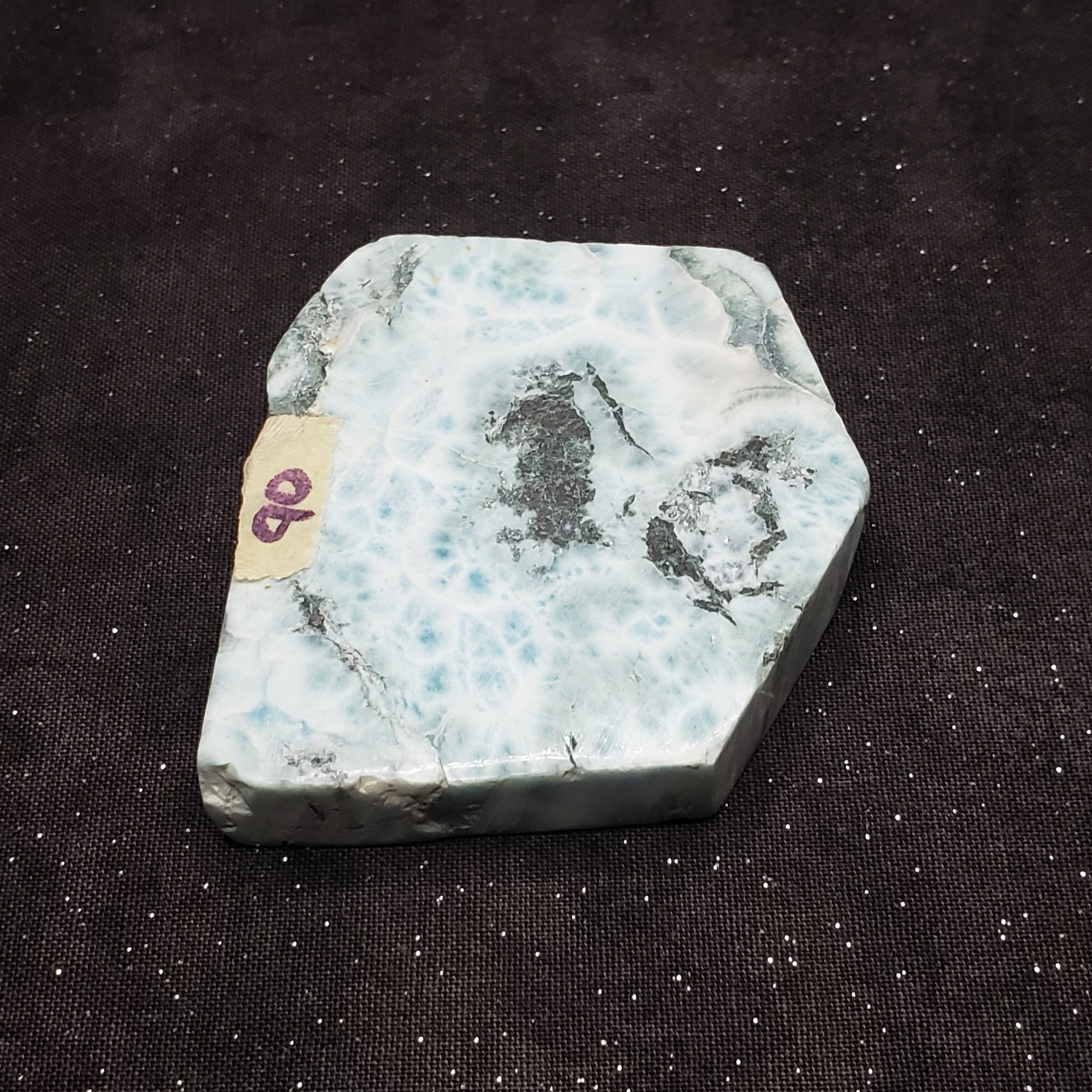 Larimar Lapidary Stone 2 x 1.5 inches Raw Natural 90 grams Dominican Republic LAR90 Simply CBD LLC