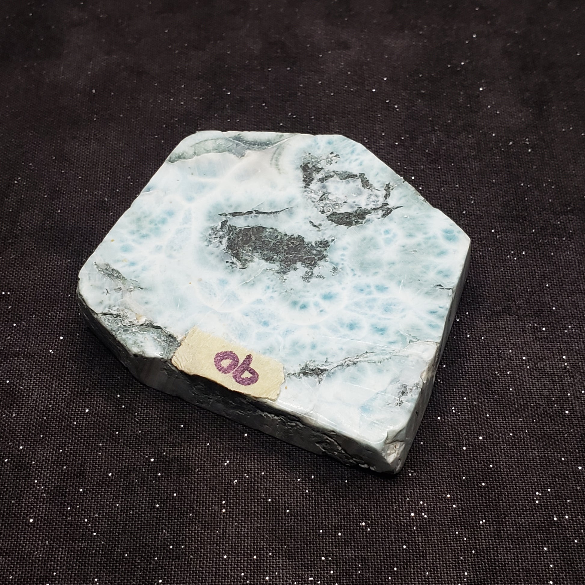 Larimar Lapidary Stone 2 x 1.5 inches Raw Natural 90 grams Dominican Republic LAR90 Simply CBD LLC