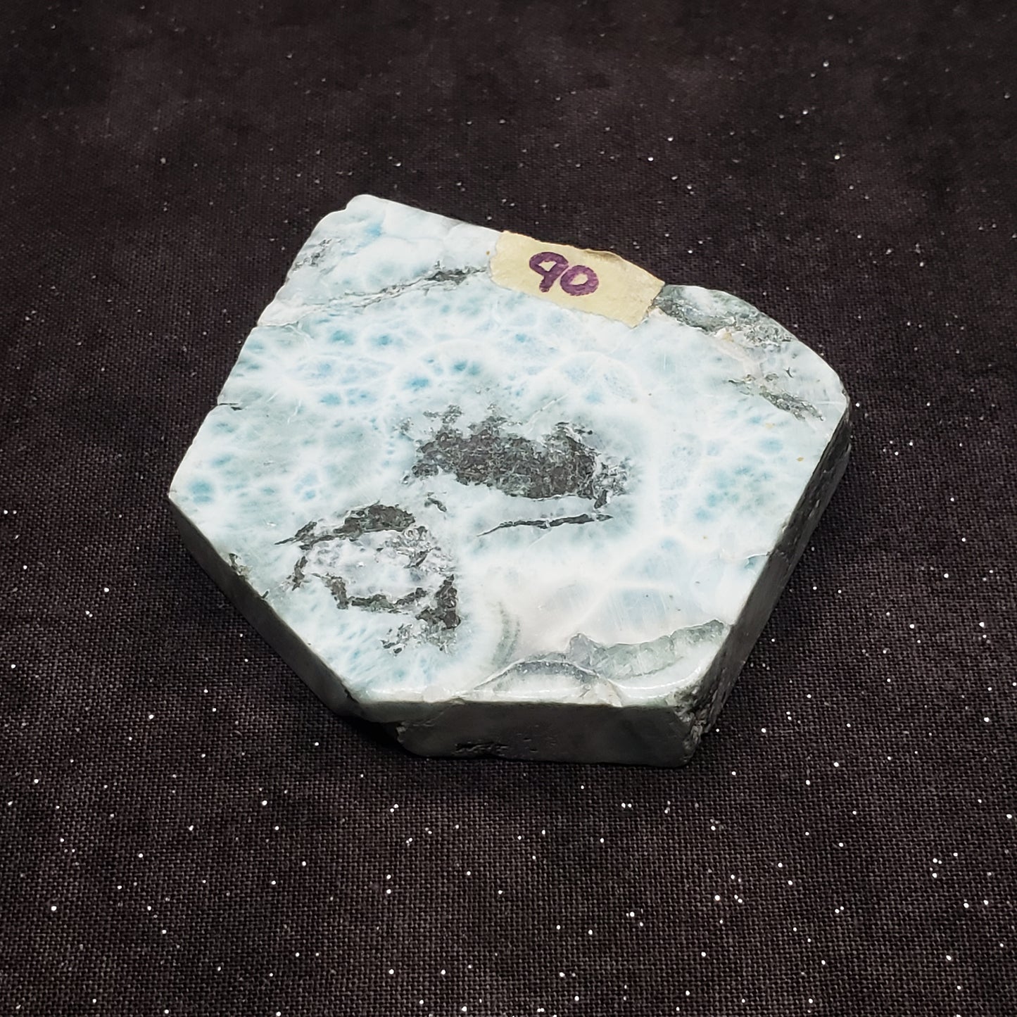 Larimar Lapidary Stone 2 x 1.5 inches Raw Natural 90 grams Dominican Republic LAR90 Simply CBD LLC