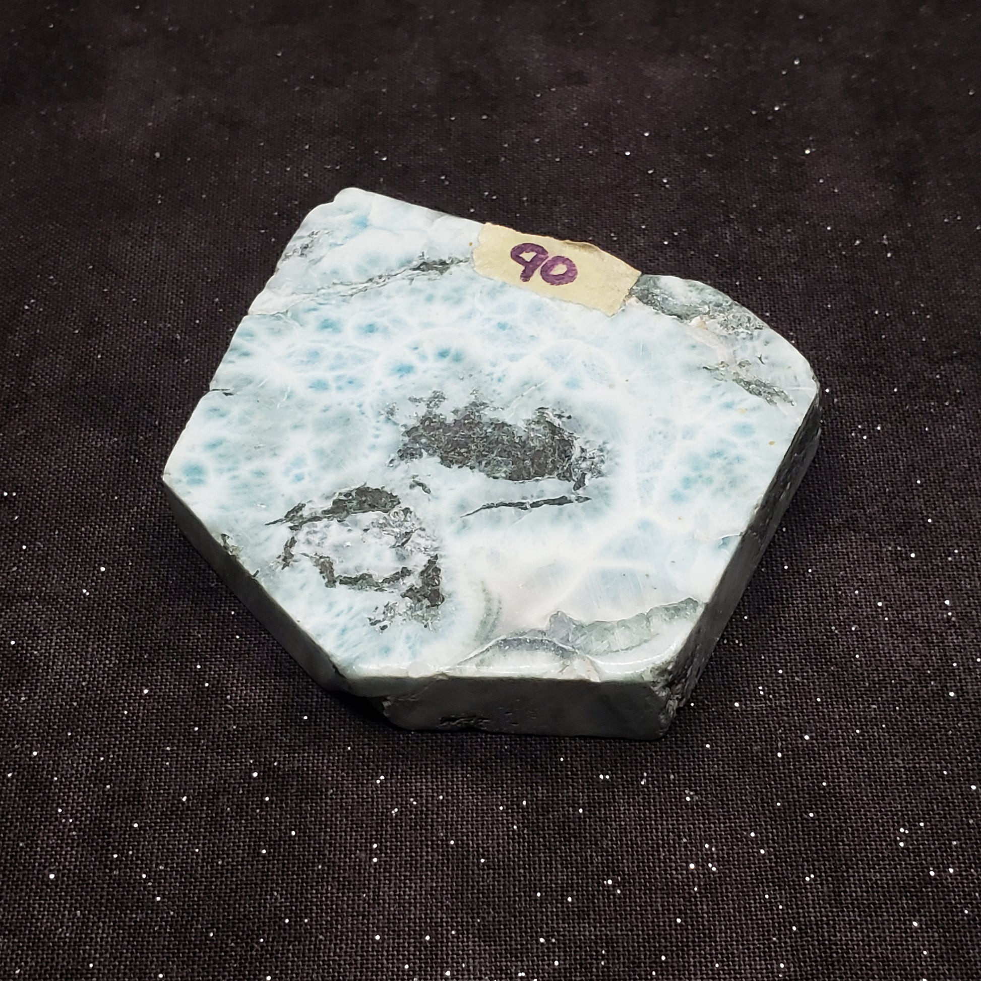 Larimar Lapidary Stone 2 x 1.5 inches Raw Natural 90 grams Dominican Republic LAR90 Simply CBD LLC