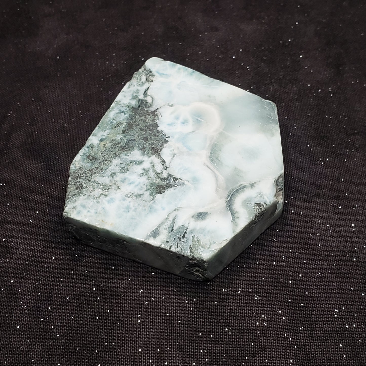 Larimar Lapidary Stone 2 x 1.5 inches Raw Natural 90 grams Dominican Republic LAR90 Simply CBD LLC