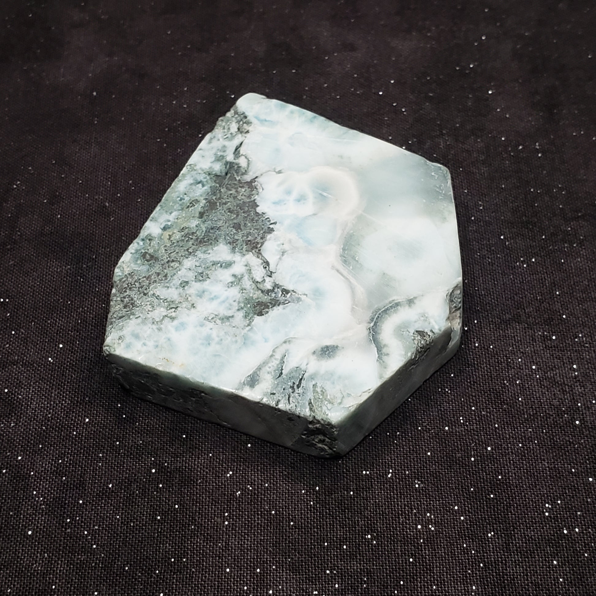 Larimar Lapidary Stone 2 x 1.5 inches Raw Natural 90 grams Dominican Republic LAR90 Simply CBD LLC