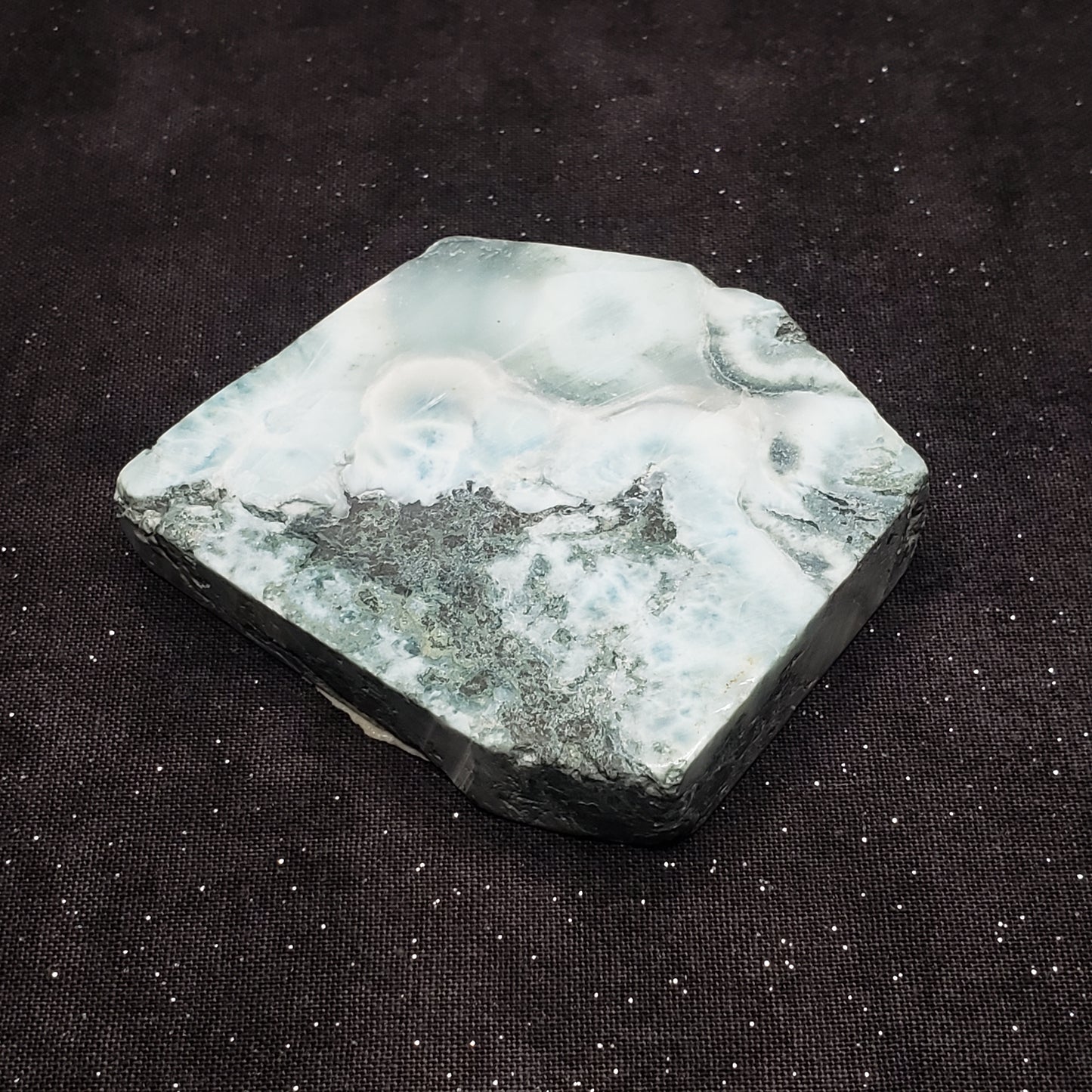 Larimar Lapidary Stone 2 x 1.5 inches Raw Natural 90 grams Dominican Republic LAR90 Simply CBD LLC