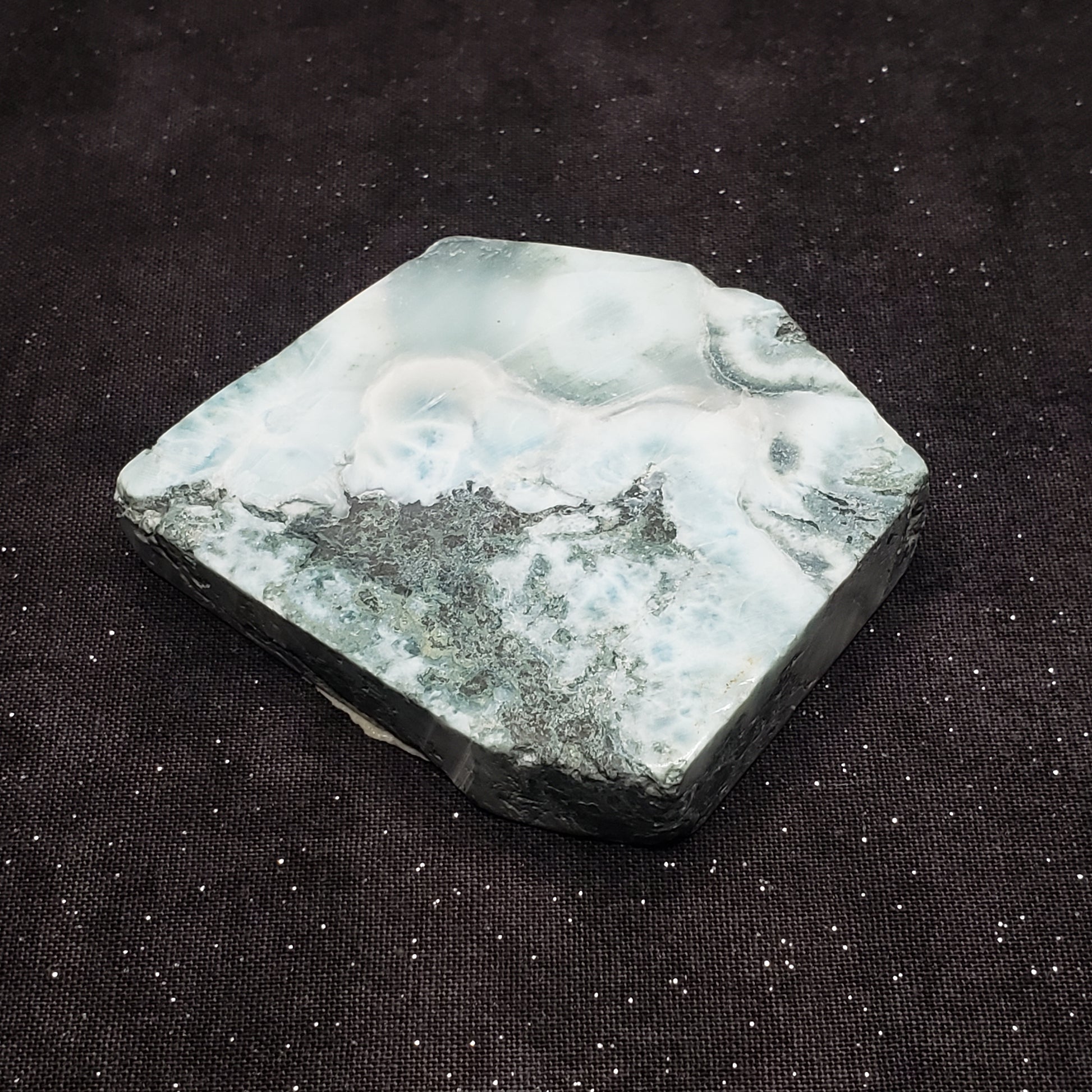 Larimar Lapidary Stone 2 x 1.5 inches Raw Natural 90 grams Dominican Republic LAR90 Simply CBD LLC