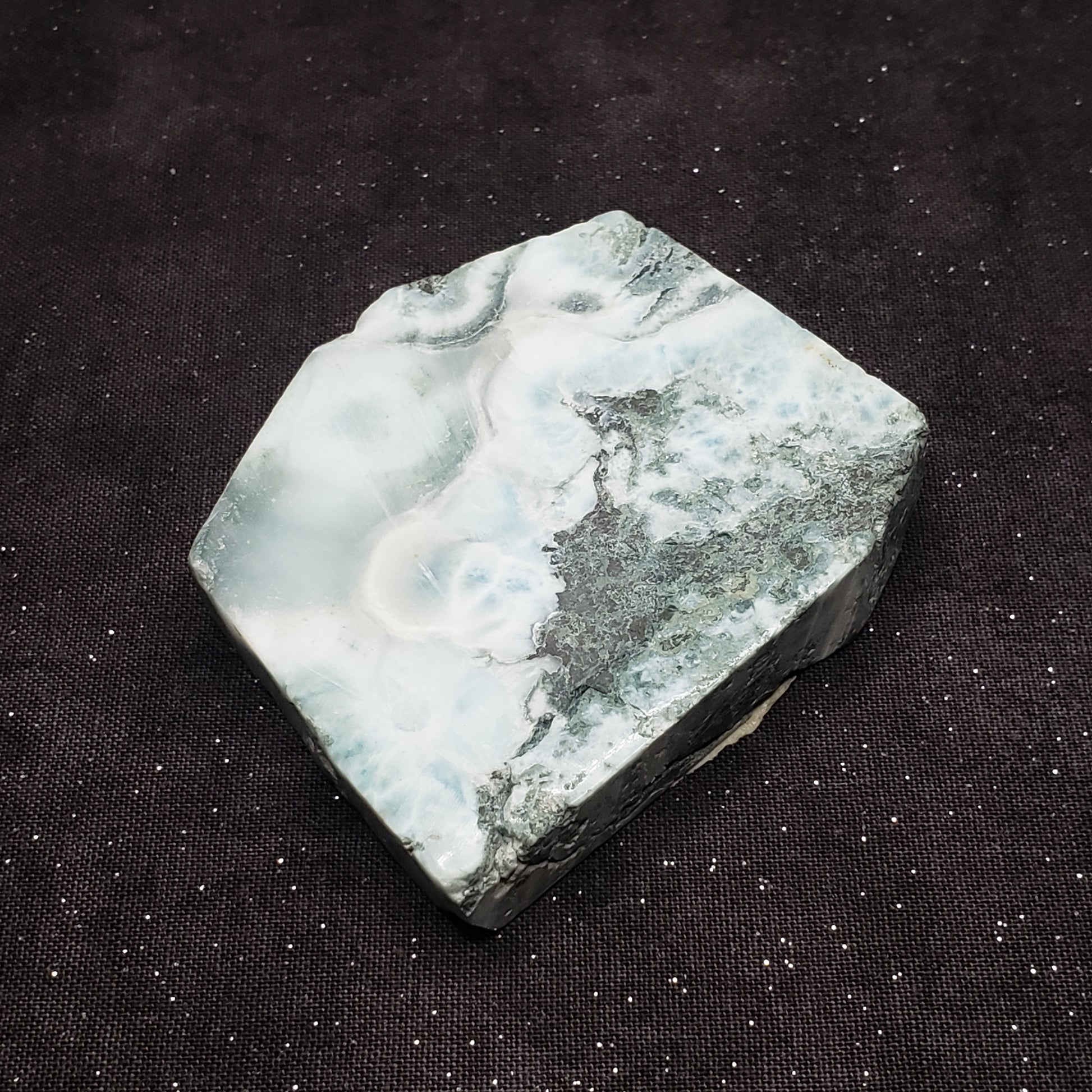 Larimar Lapidary Stone 2 x 1.5 inches Raw Natural 90 grams Dominican Republic LAR90 Simply CBD LLC
