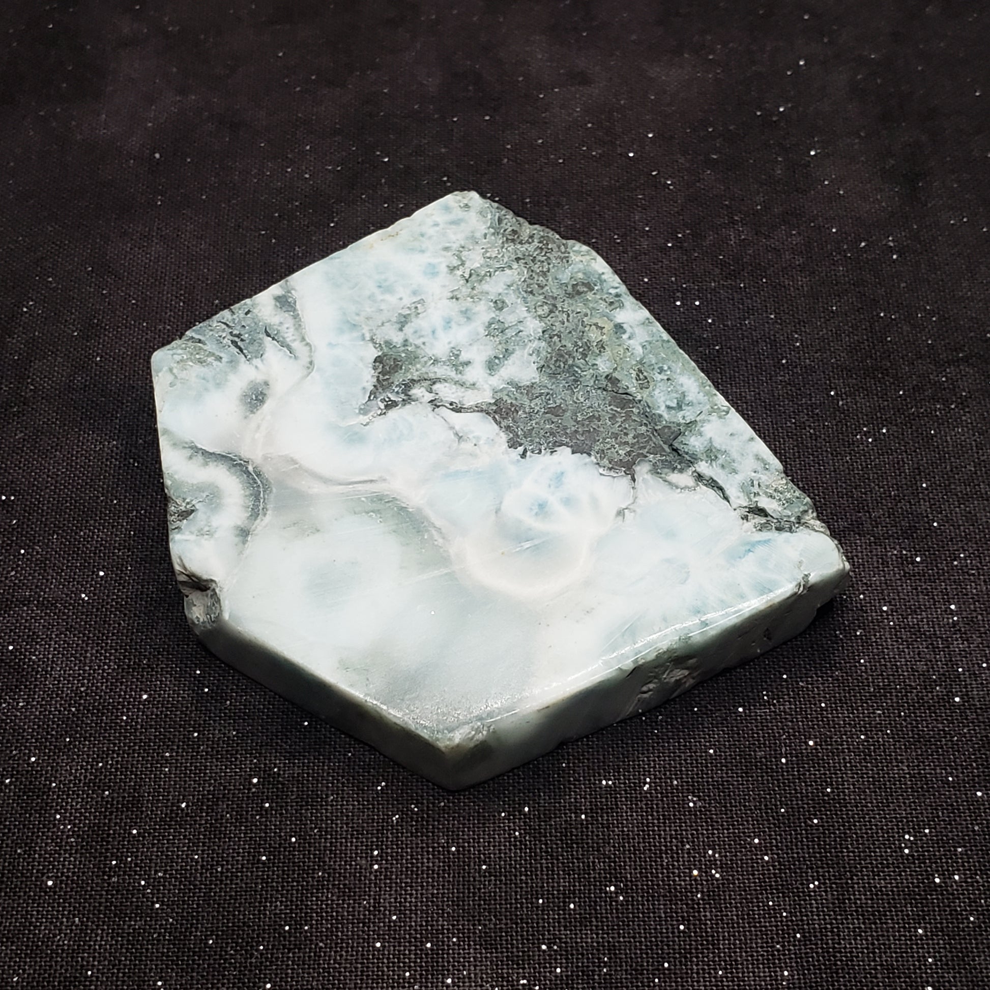 Larimar Lapidary Stone 2 x 1.5 inches Raw Natural 90 grams Dominican Republic LAR90 Simply CBD LLC