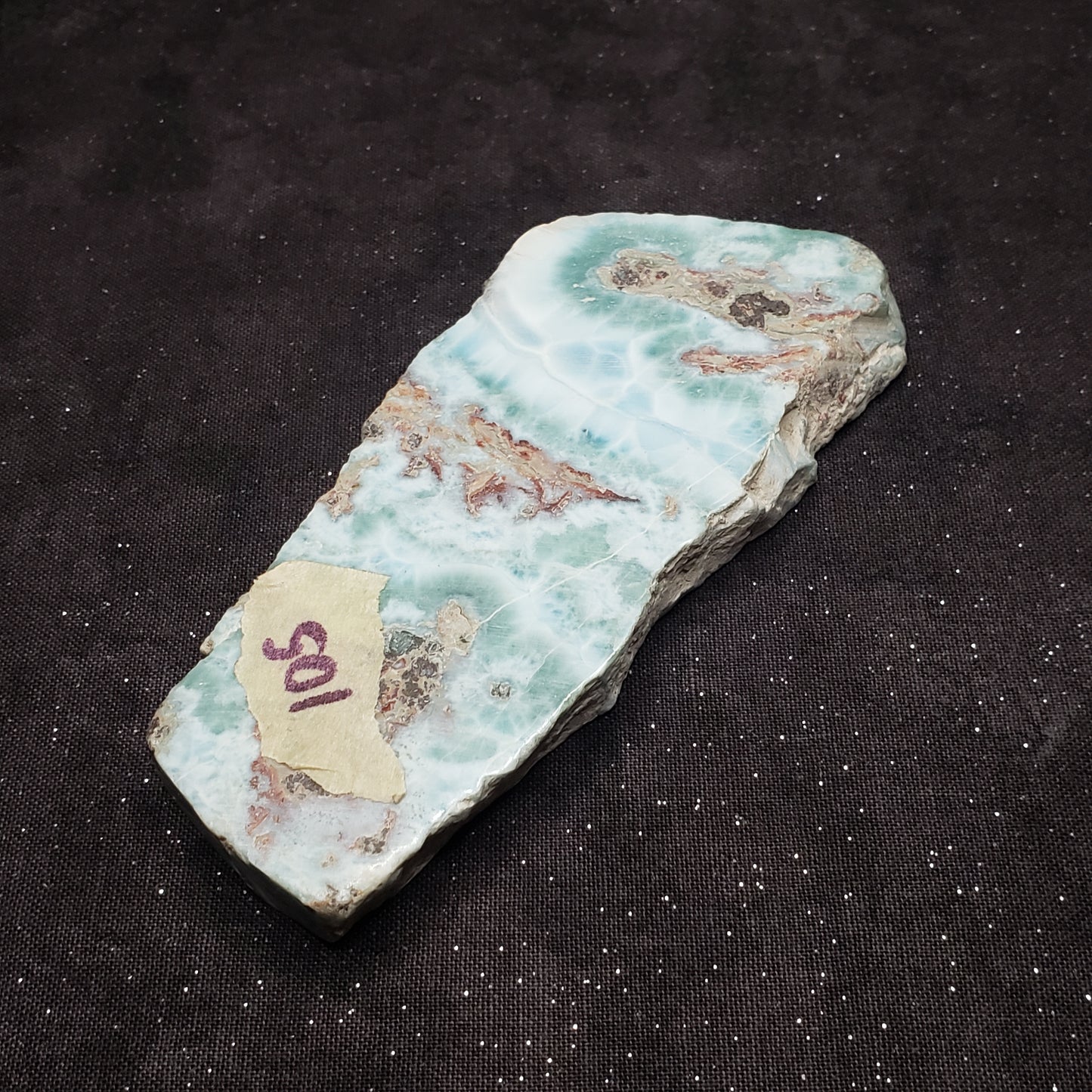 Larimar Lapidary Stone Polished 108 grams 4 x 1.75 inch spectacular Blue/Green LAR105 Simply CBD LLC