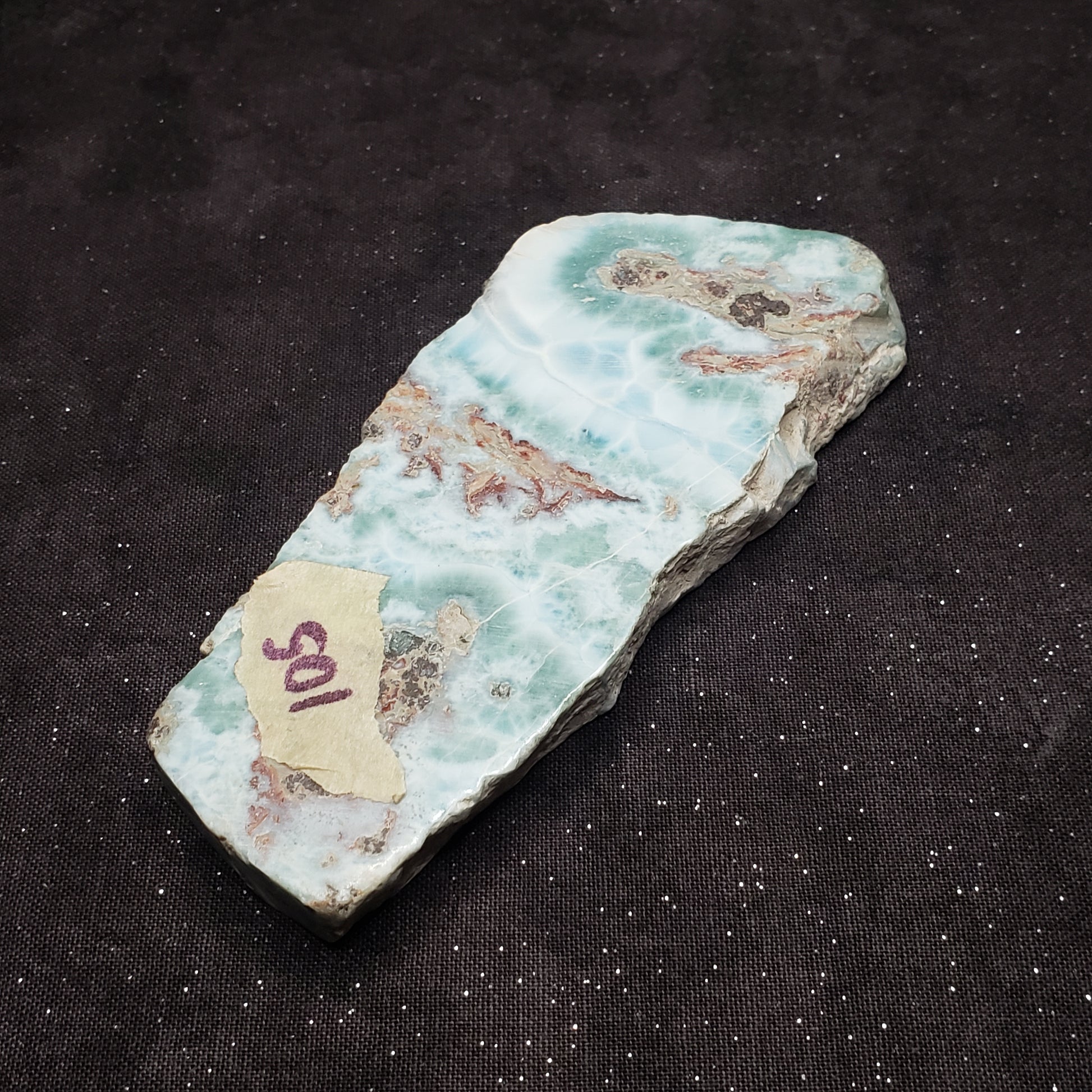 Larimar Lapidary Stone Polished 108 grams 4 x 1.75 inch spectacular Blue/Green LAR105 Simply CBD LLC