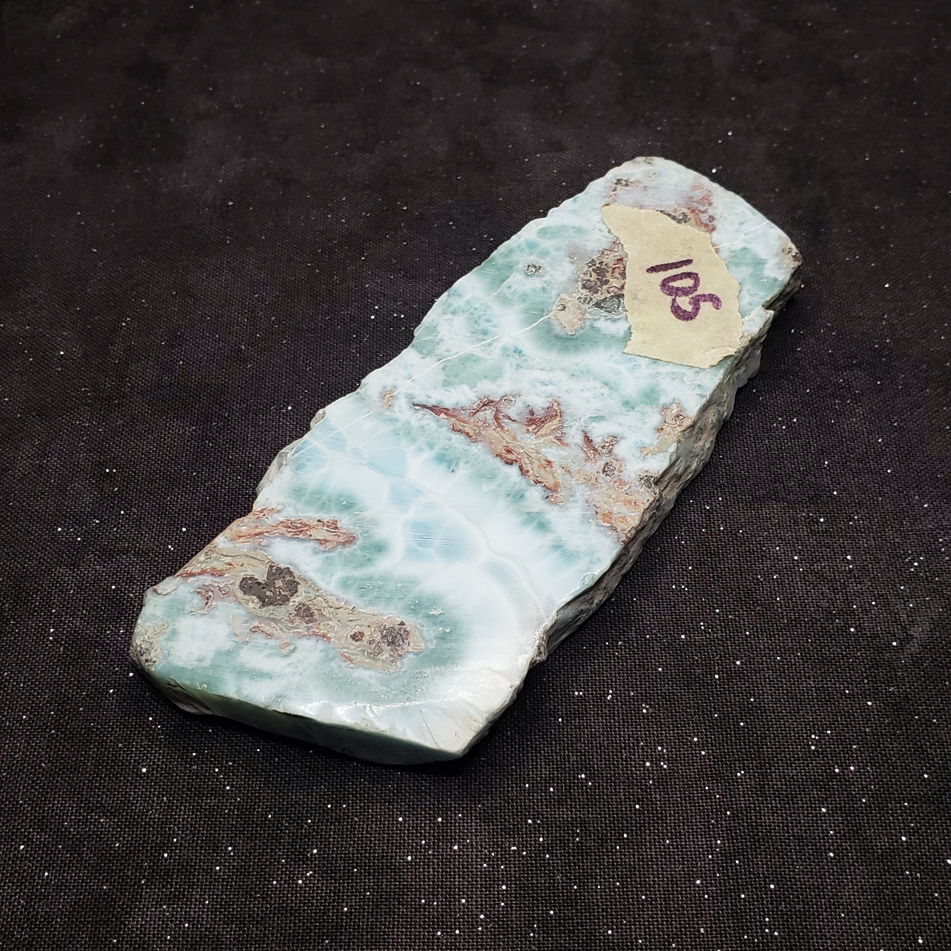 Larimar Lapidary Stone Polished 108 grams 4 x 1.75 inch spectacular Blue/Green LAR105 Simply CBD LLC