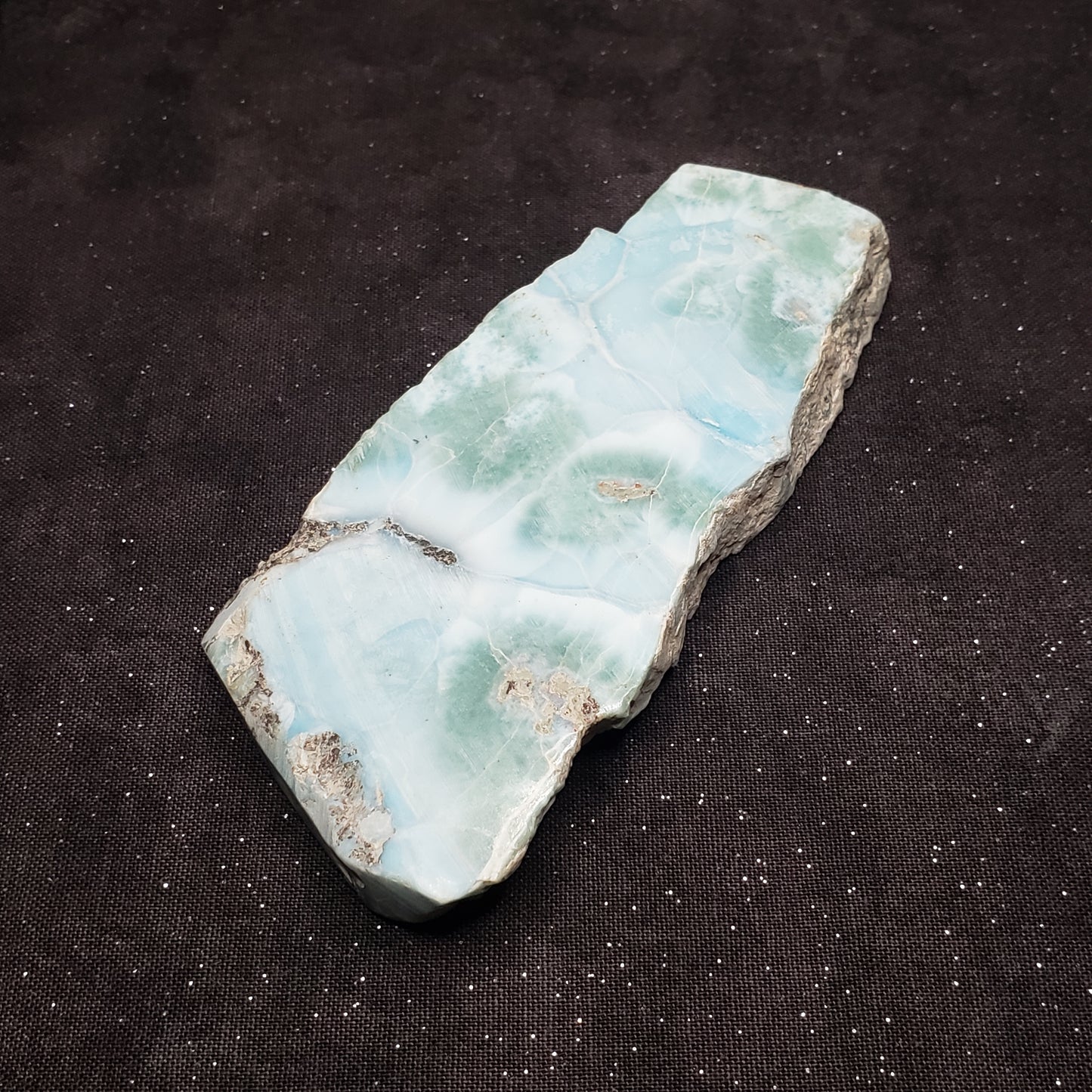 Larimar Lapidary Stone Polished 108 grams 4 x 1.75 inch spectacular Blue/Green LAR105 Simply CBD LLC