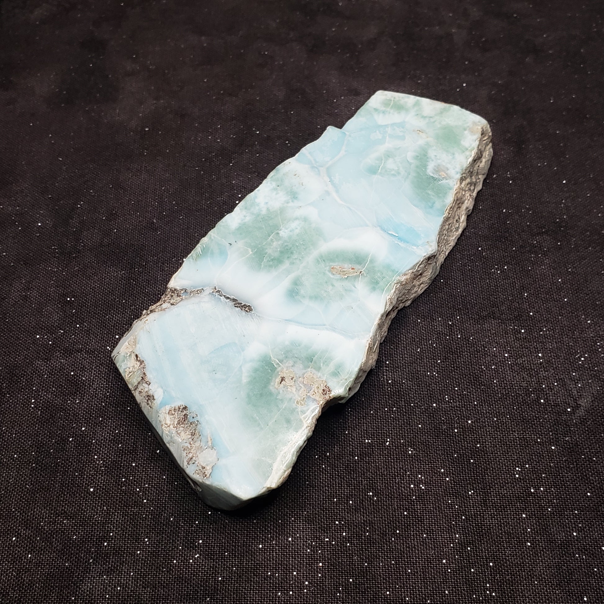Larimar Lapidary Stone Polished 108 grams 4 x 1.75 inch spectacular Blue/Green LAR105 Simply CBD LLC