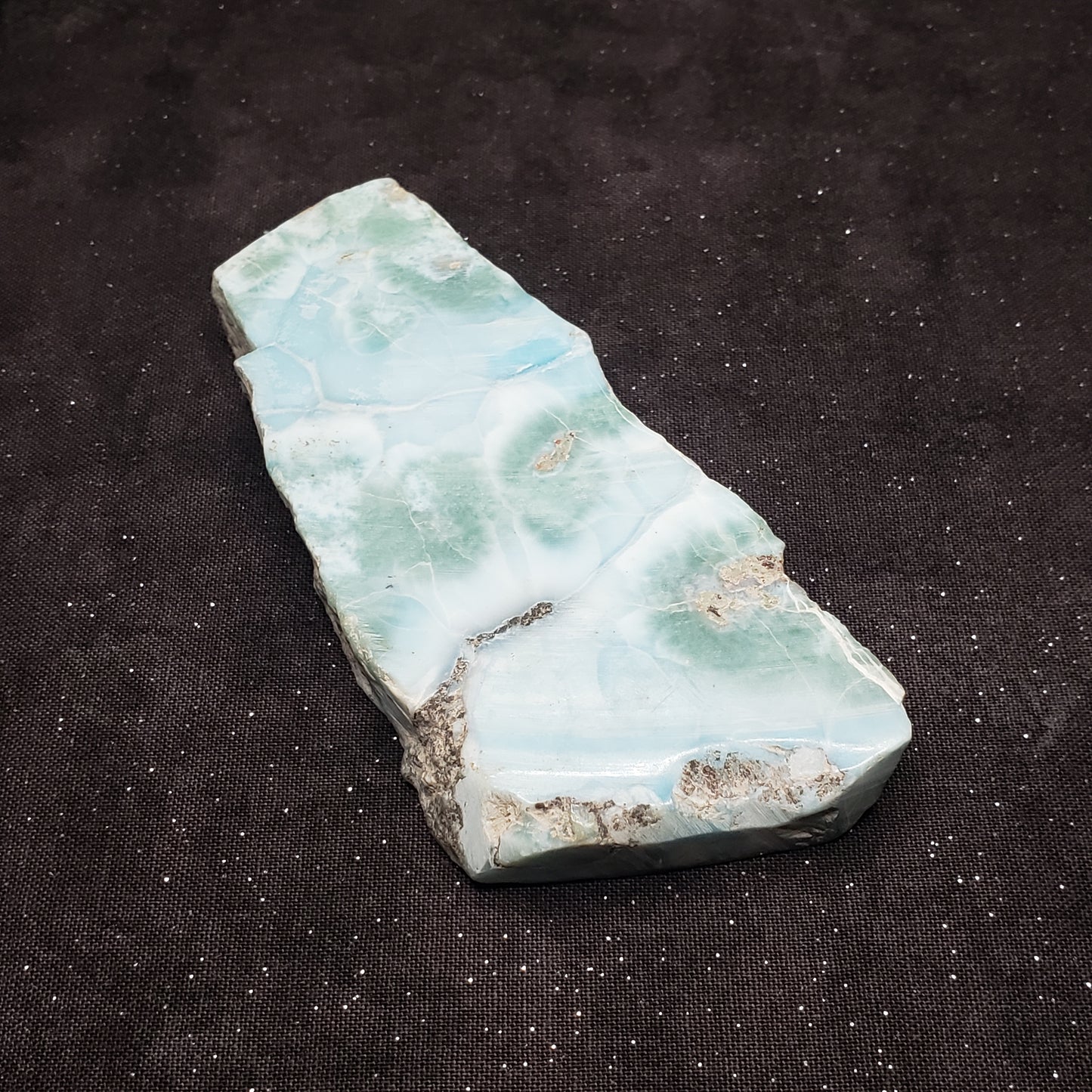 Larimar Lapidary Stone Polished 108 grams 4 x 1.75 inch spectacular Blue/Green LAR105 Simply CBD LLC