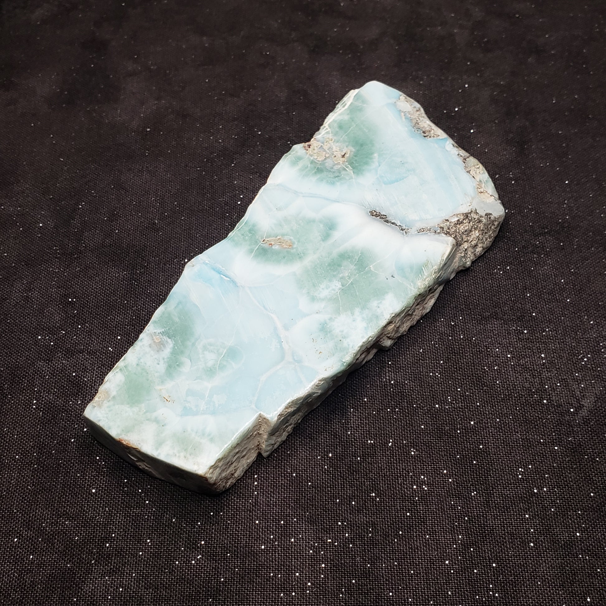 Larimar Lapidary Stone Polished 108 grams 4 x 1.75 inch spectacular Blue/Green LAR105 Simply CBD LLC