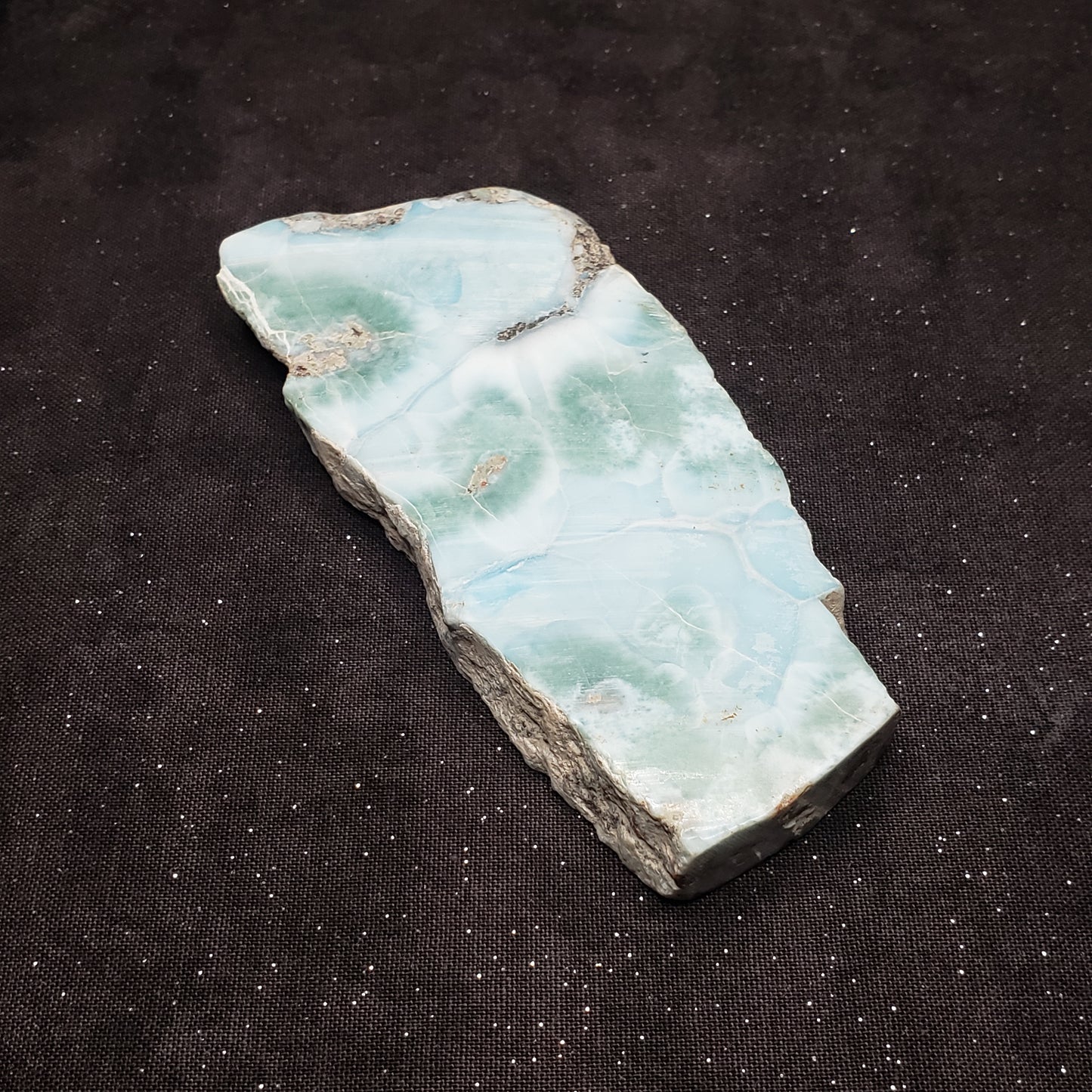 Larimar Lapidary Stone Polished 108 grams 4 x 1.75 inch spectacular Blue/Green LAR105 Simply CBD LLC