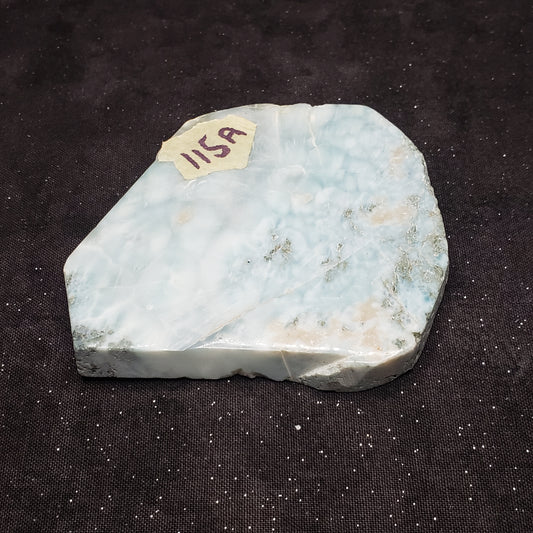 Larimar Lapidary Stone Stunning color 3.25 x 2.75 inches Raw Natural 120 grams LAR115A Simply CBD LLC