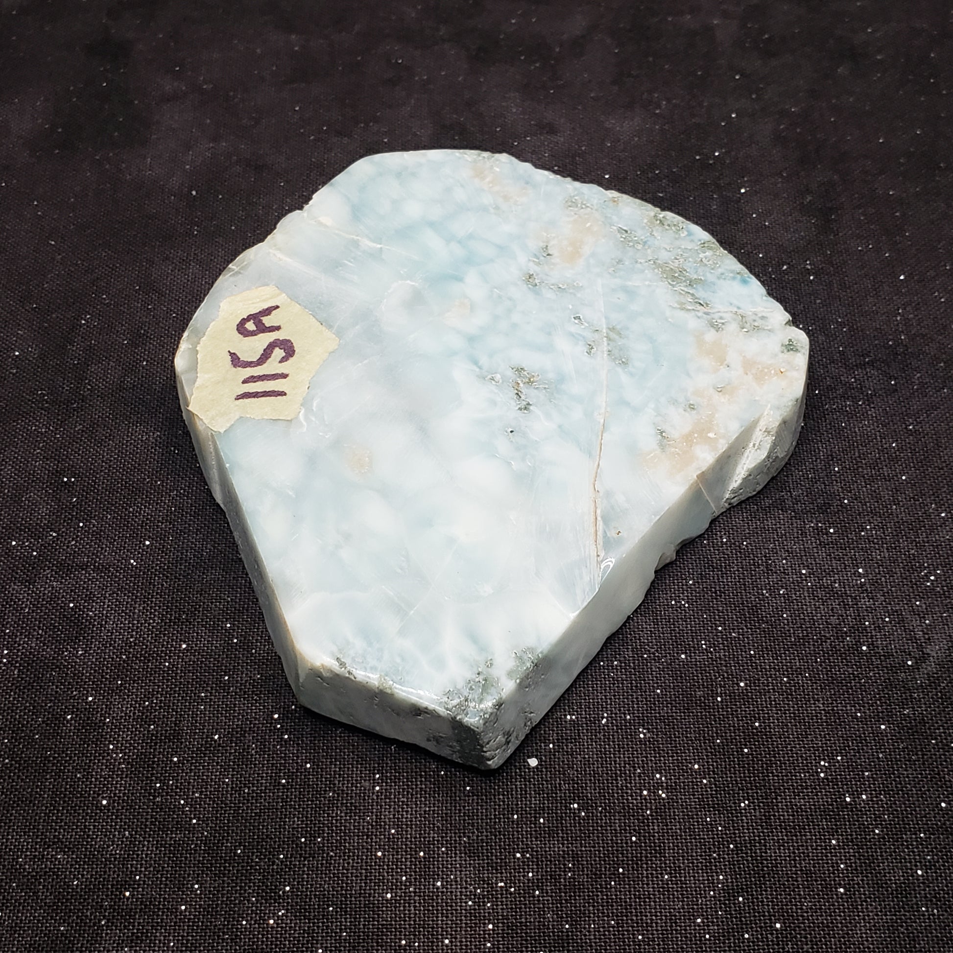 Larimar Lapidary Stone Stunning color 3.25 x 2.75 inches Raw Natural 120 grams LAR115A Simply CBD LLC