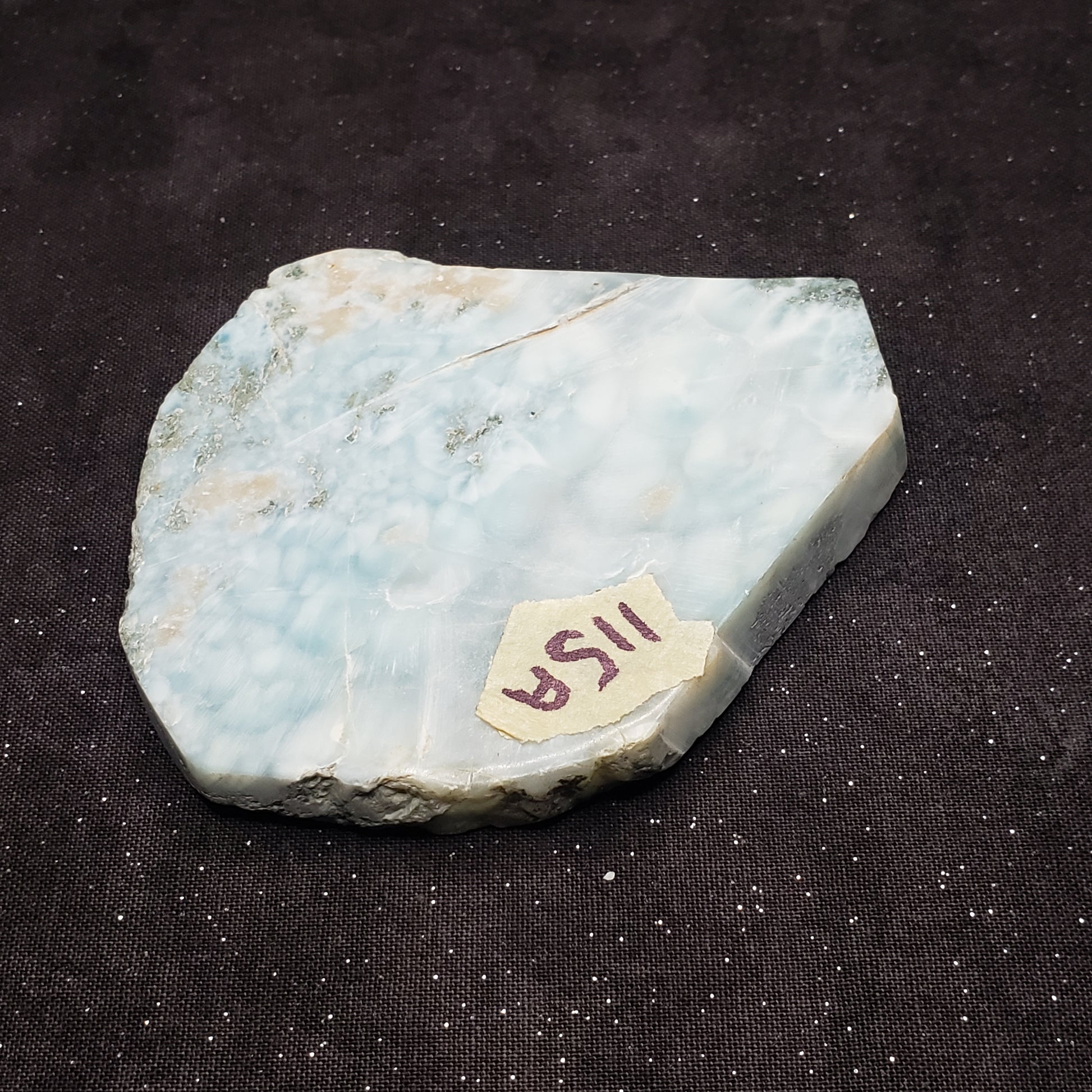 Larimar Lapidary Stone Stunning color 3.25 x 2.75 inches Raw Natural 120 grams LAR115A Simply CBD LLC