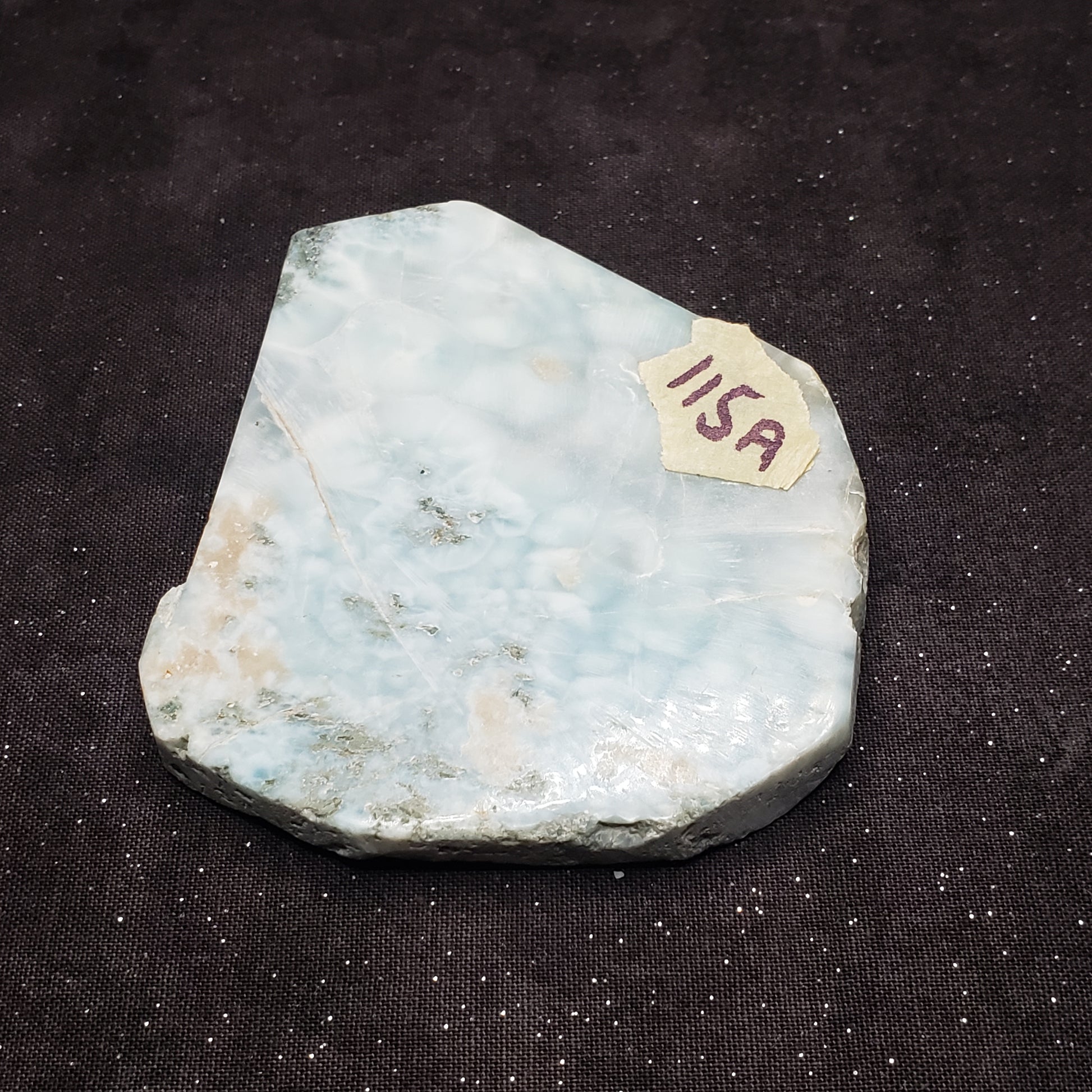 Larimar Lapidary Stone Stunning color 3.25 x 2.75 inches Raw Natural 120 grams LAR115A Simply CBD LLC