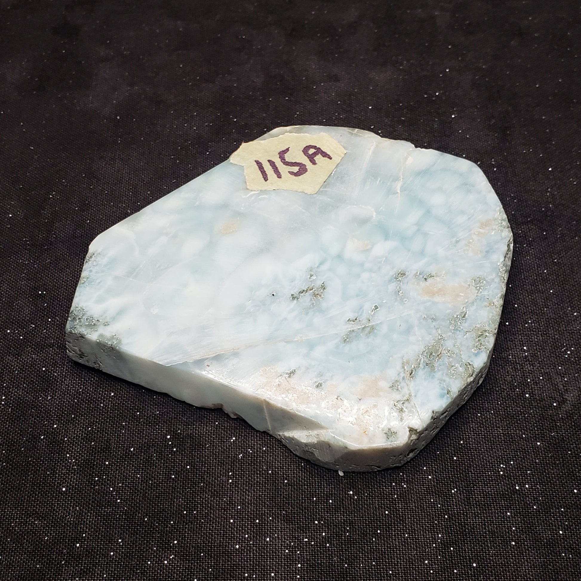 Larimar Lapidary Stone Stunning color 3.25 x 2.75 inches Raw Natural 120 grams LAR115A Simply CBD LLC