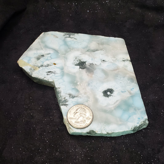 Larimar Lapidary Stone Stunning Natural Blue 5x4.5 inches 326 grams LAR325 Simply CBD LLC