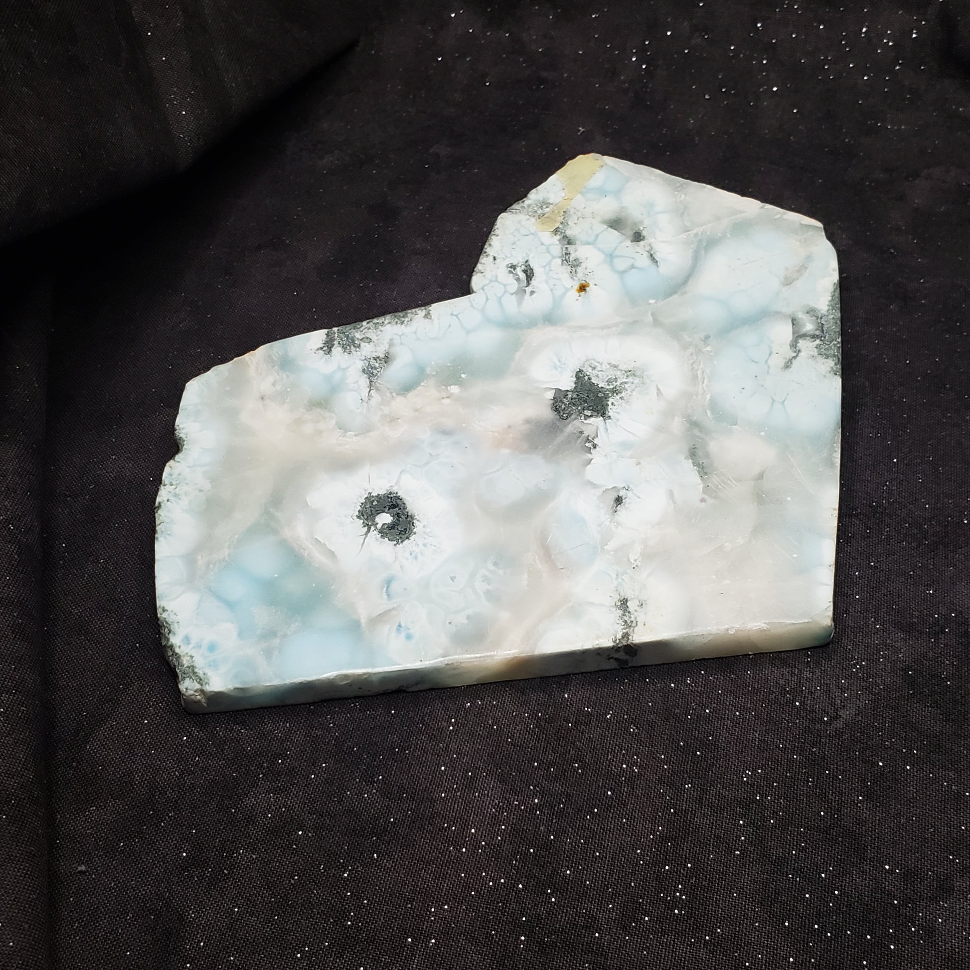 Larimar Lapidary Stone Stunning Natural Blue 5x4.5 inches 326 grams LAR325 Simply CBD LLC