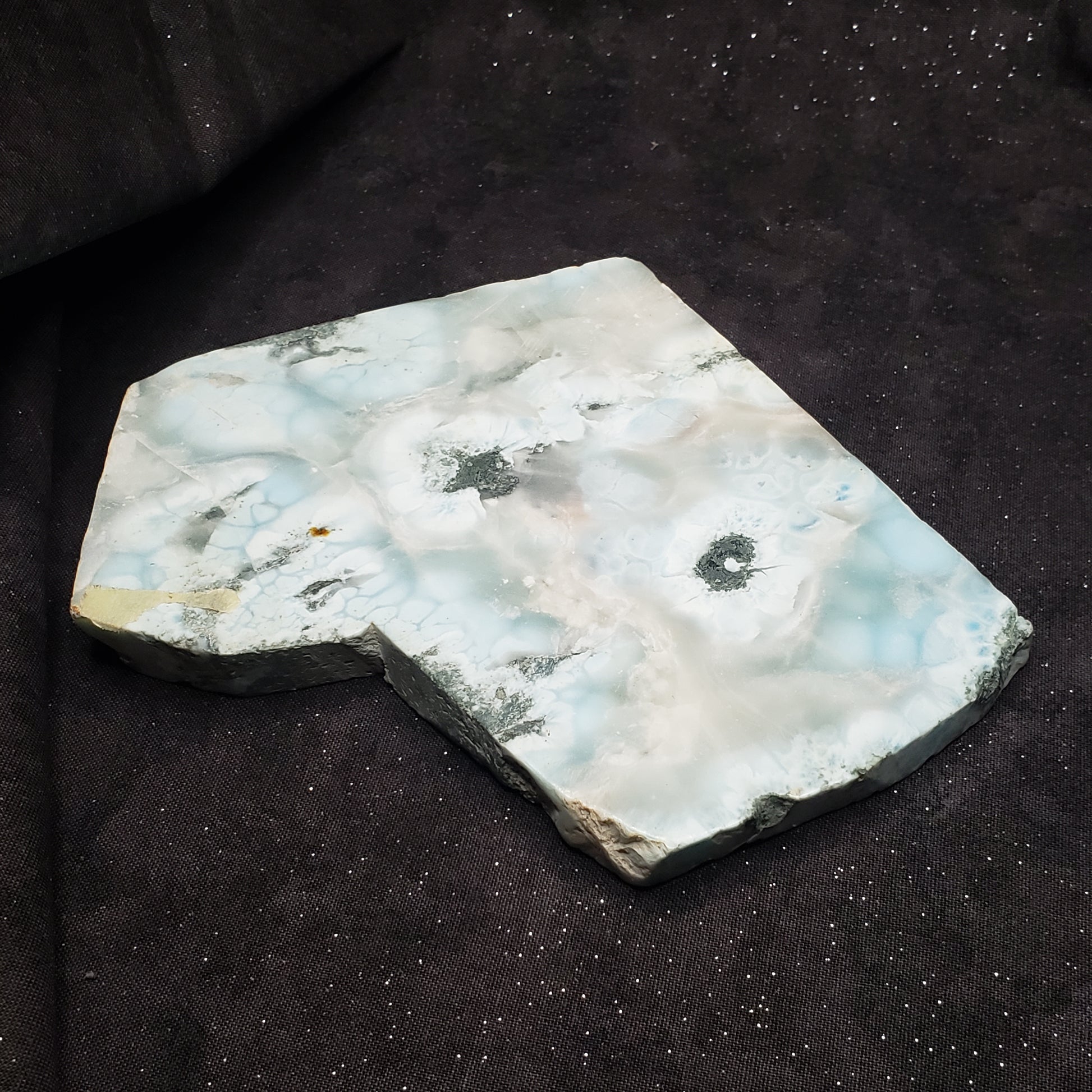 Larimar Lapidary Stone Stunning Natural Blue 5x4.5 inches 326 grams LAR325 Simply CBD LLC
