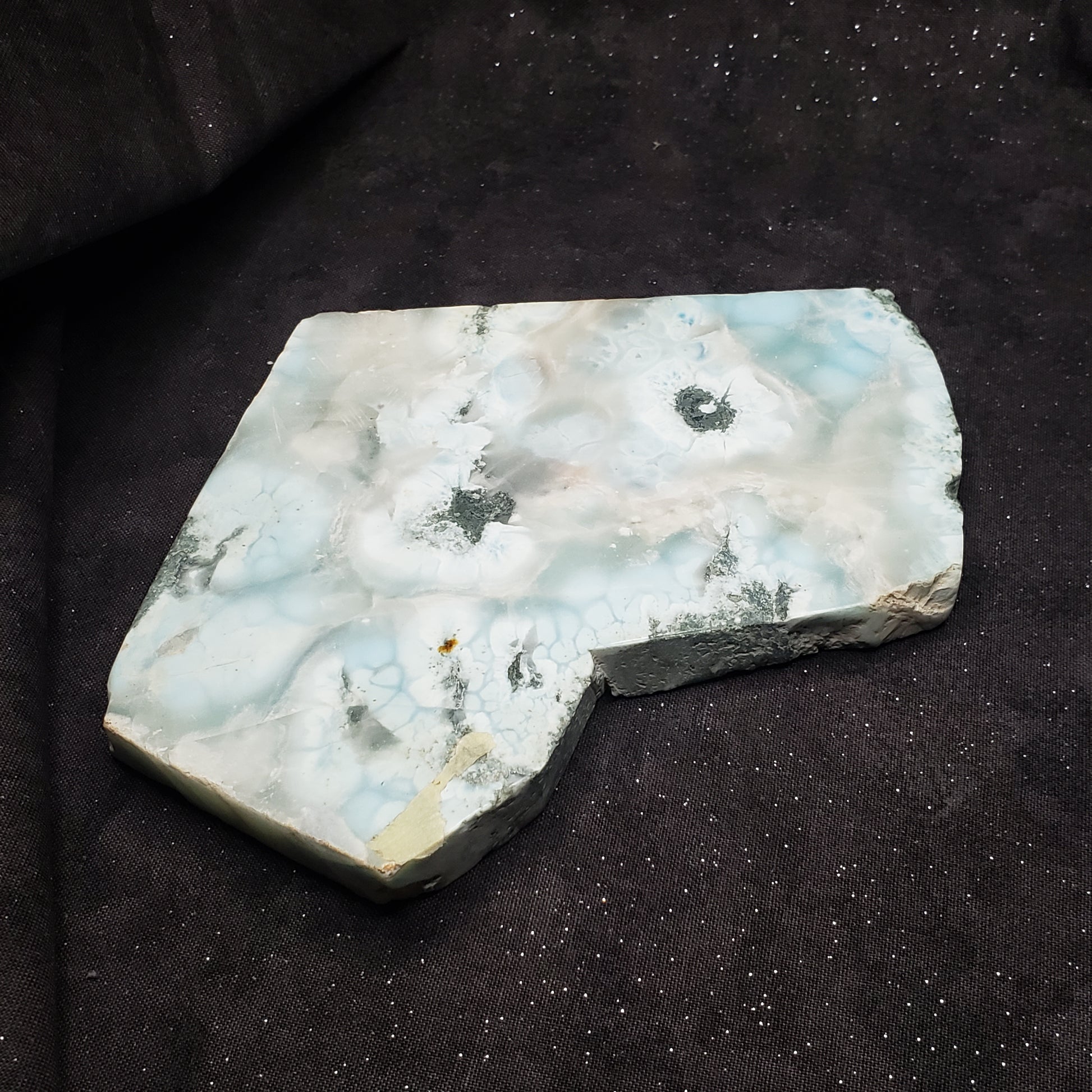 Larimar Lapidary Stone Stunning Natural Blue 5x4.5 inches 326 grams LAR325 Simply CBD LLC