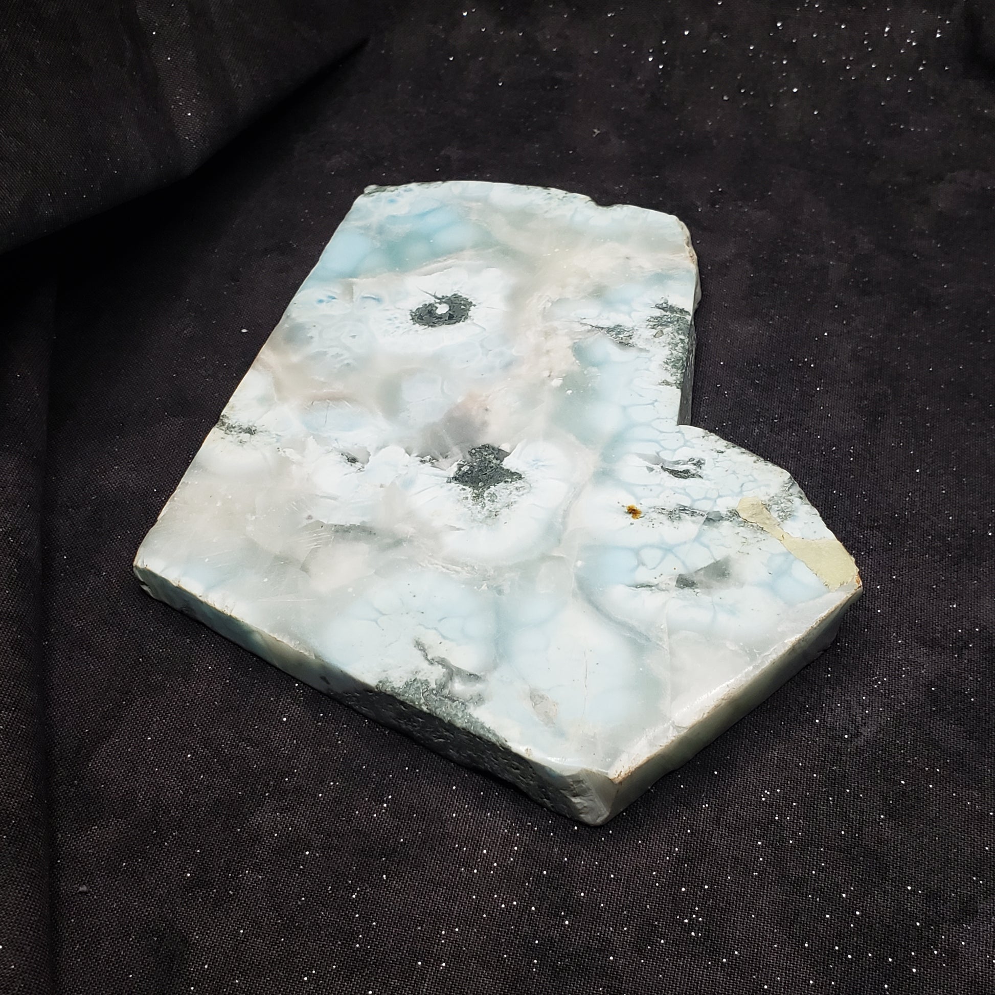 Larimar Lapidary Stone Stunning Natural Blue 5x4.5 inches 326 grams LAR325 Simply CBD LLC
