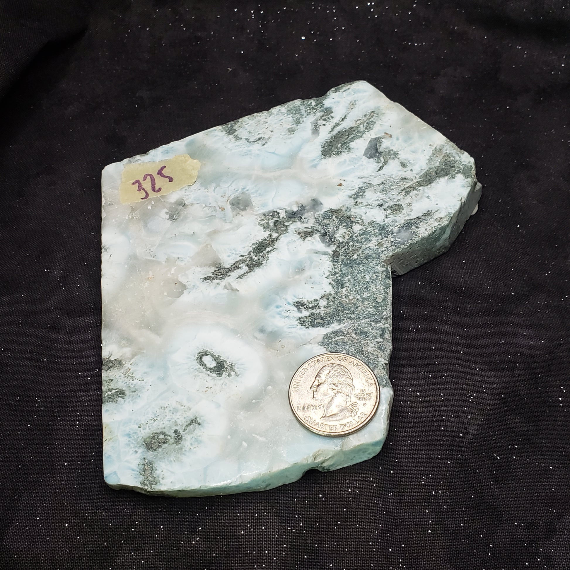 Larimar Lapidary Stone Stunning Natural Blue 5x4.5 inches 326 grams LAR325 Simply CBD LLC