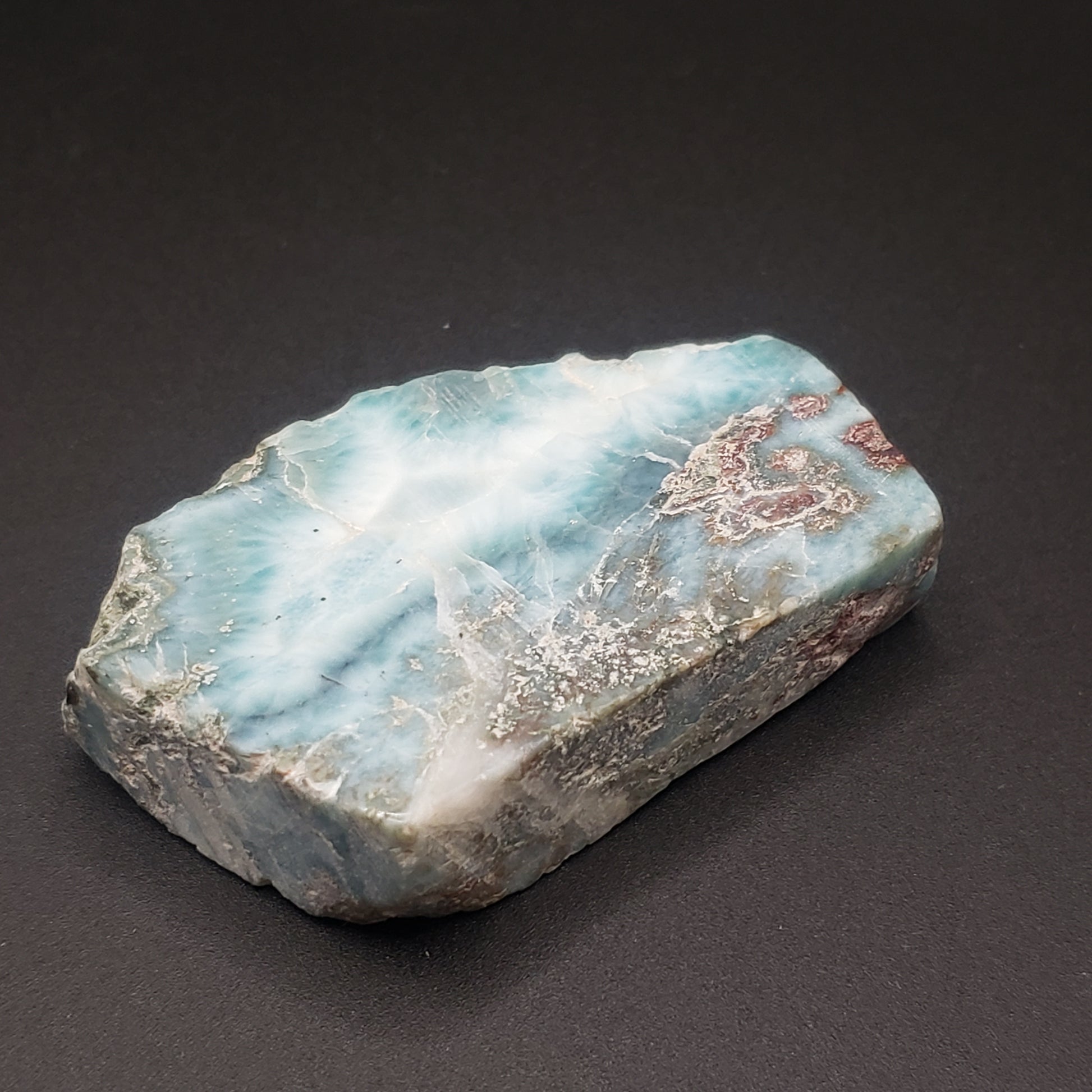 Larimar Lapidary Stone 2 x 1.5 inches Raw Natural 59 grams Dominican Republic LAR60B Simply CBD LLC